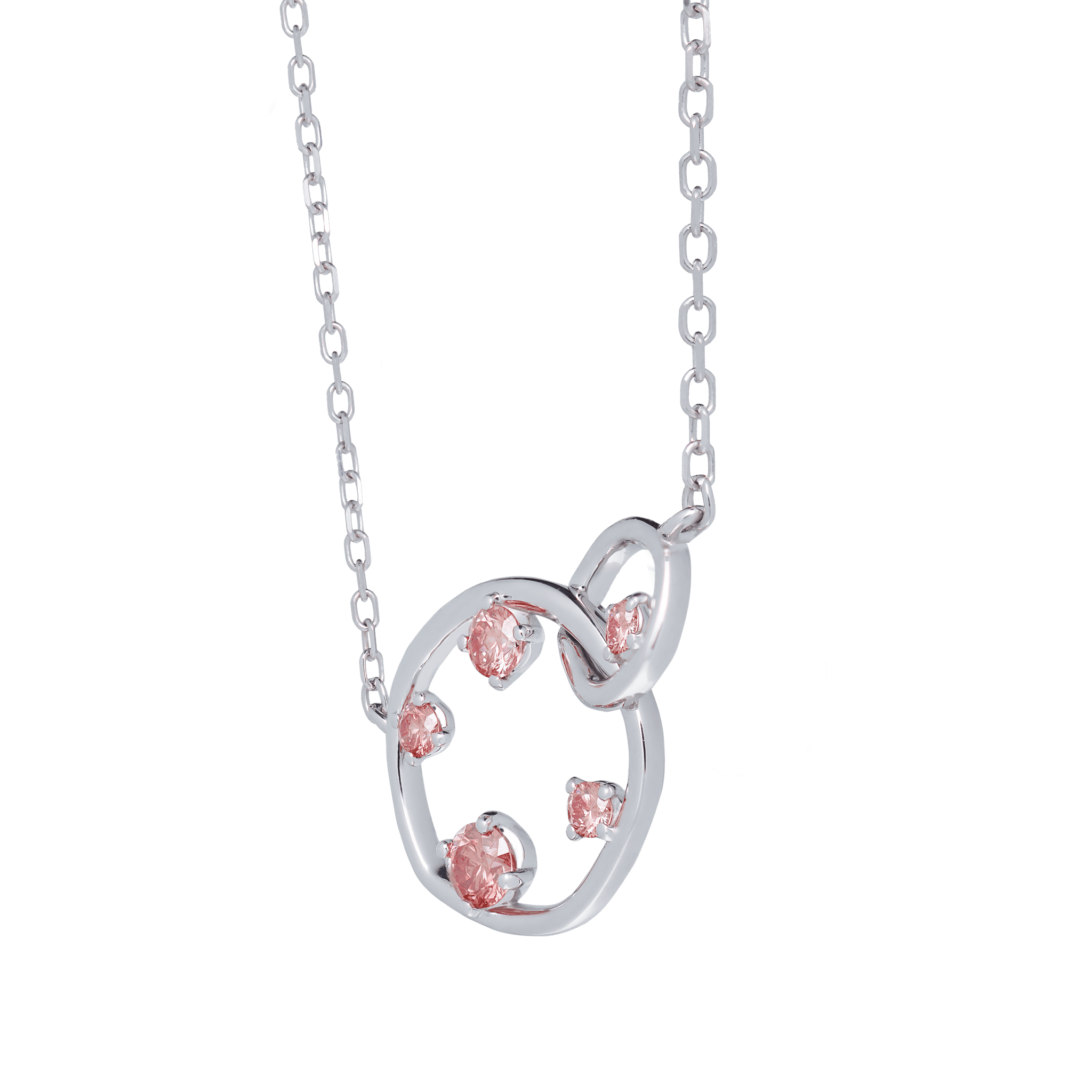 Orbit pink necklace - Lab-Grown Pink Diamond Orbit Pendant Necklace - The Future Rocks - 8