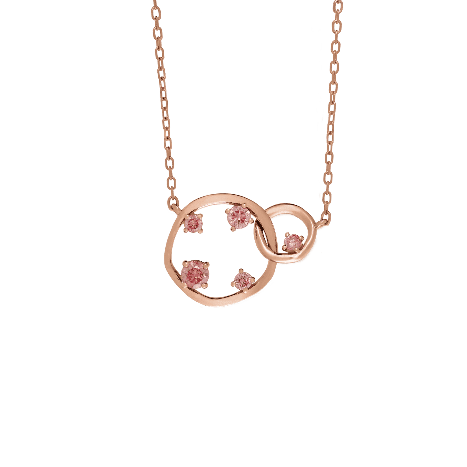 Orbit pink necklace - Lab-Grown Pink Diamond Orbit Pendant Necklace - The Future Rocks - 1