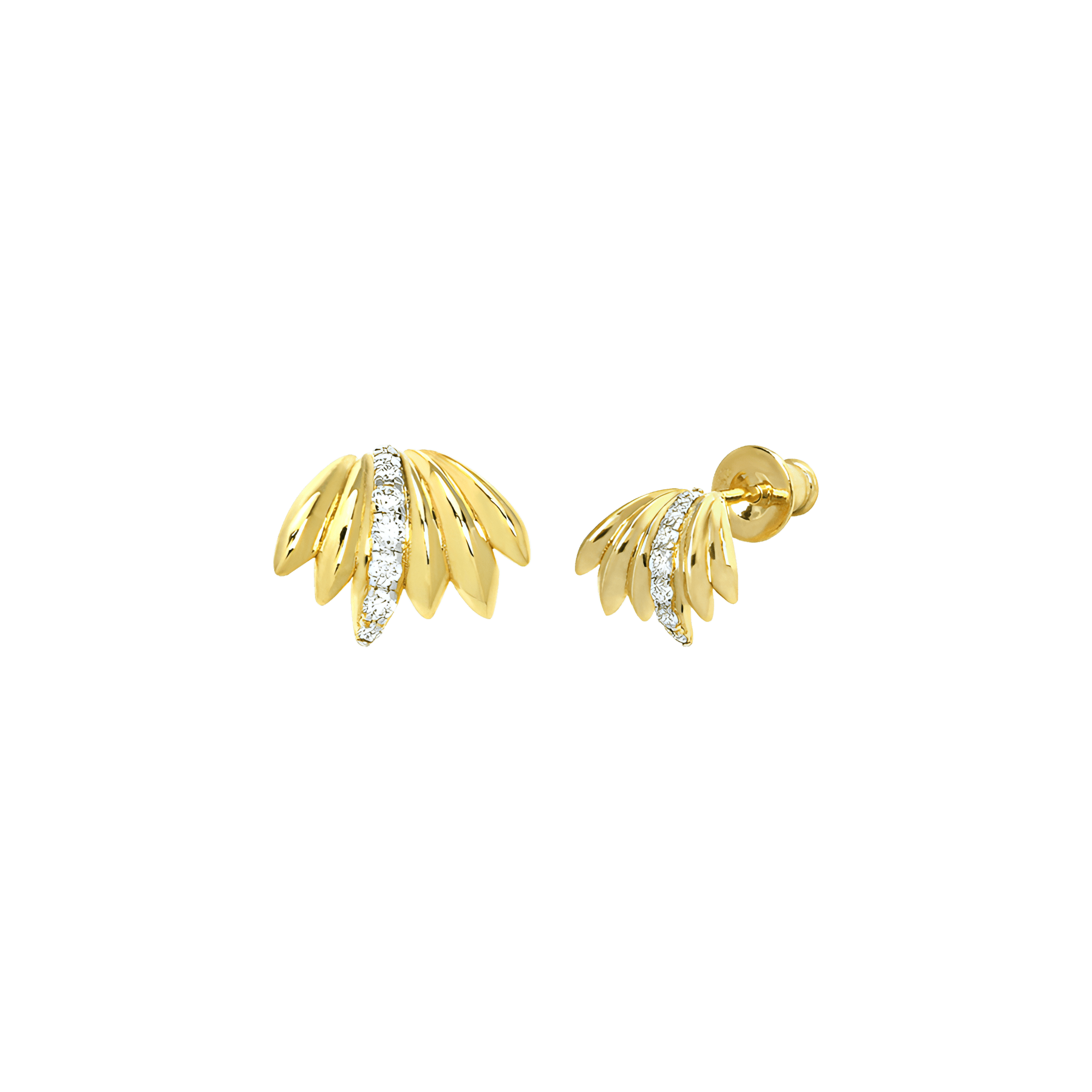 Palm mini hoop earrings - 18K Recycled Gold Vermeil Palm Mini Hoop Earrings - The Future Rocks - 1