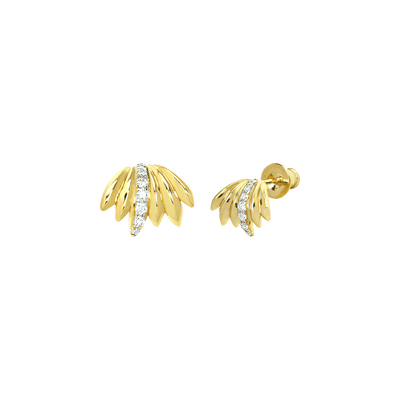 Palm mini hoop earrings - 18K Recycled Gold Vermeil Palm Mini Hoop Earrings - The Future Rocks - 1