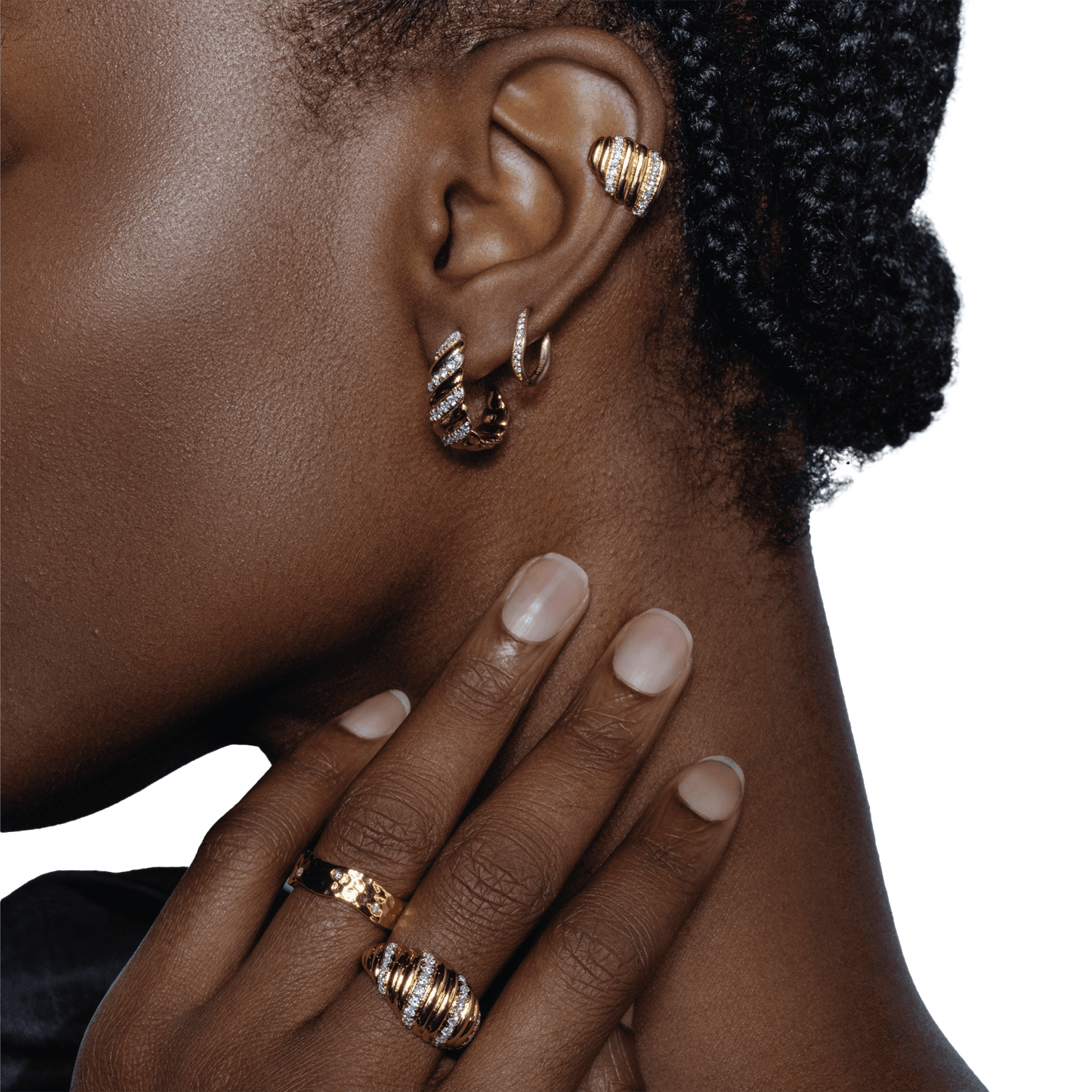 Palm twist wide hoop earrings - Palm Twist Wide Hoop Earrings - The Future Rocks - 2