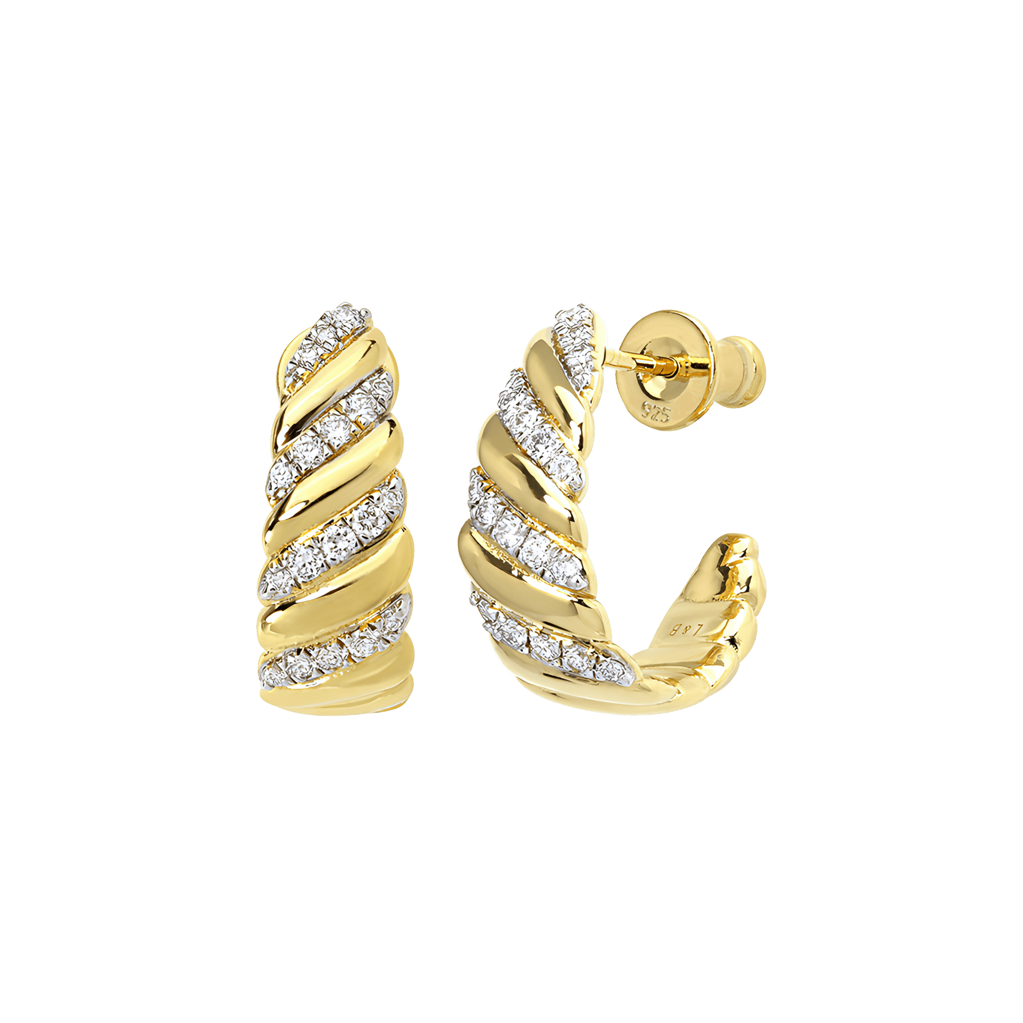 Palm twist wide hoop earrings - Palm Twist Wide Hoop Earrings - The Future Rocks - 1