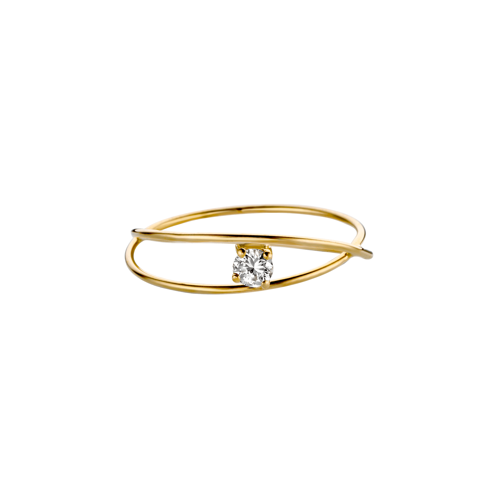 Parallax ring - 18k Recycled Gold Lab-Grown Diamond Parallax Ring -  The Future Rocks -    1