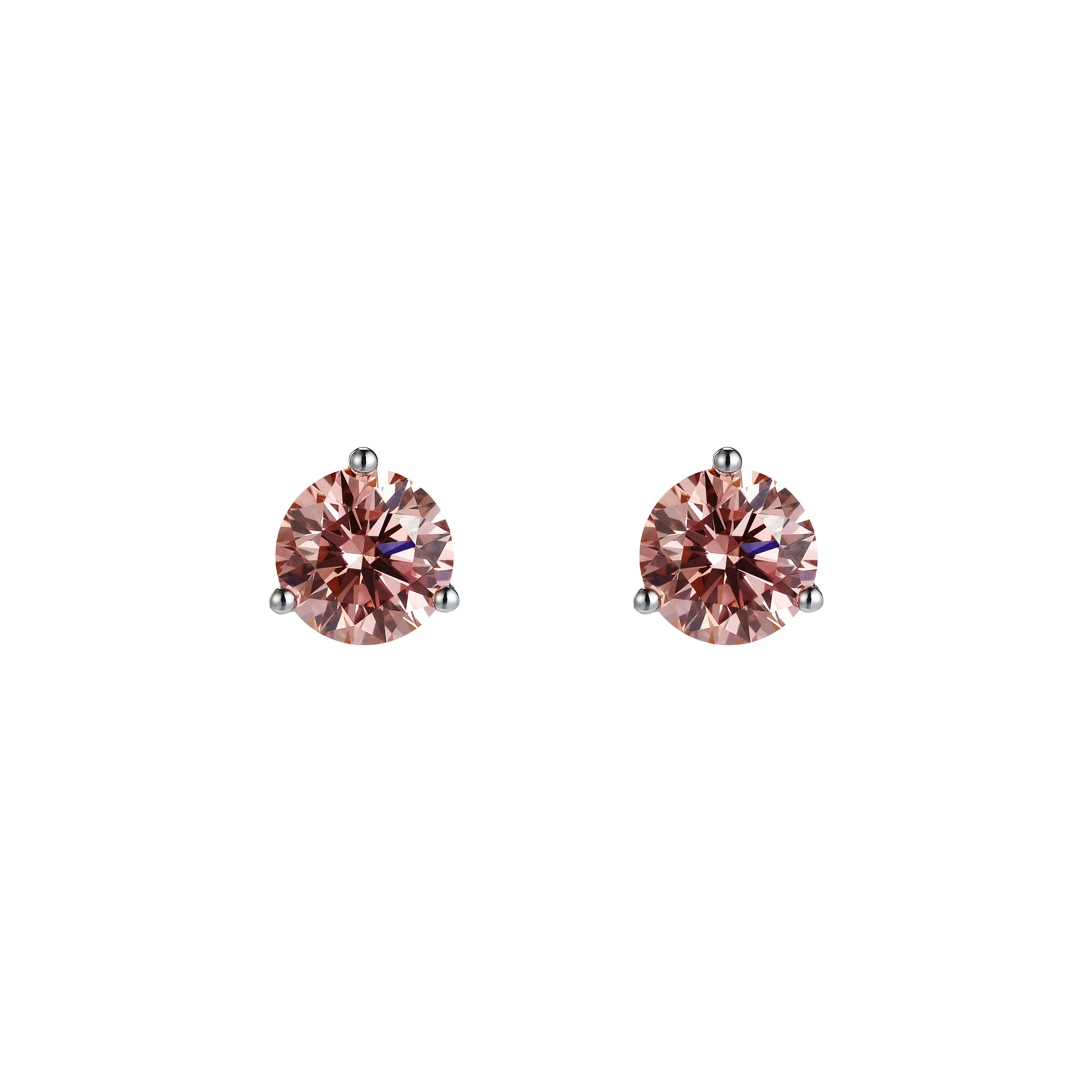 Round brilliant flatback earrings - Pink Diamond Flatback Earrings -  The Future Rocks -    1