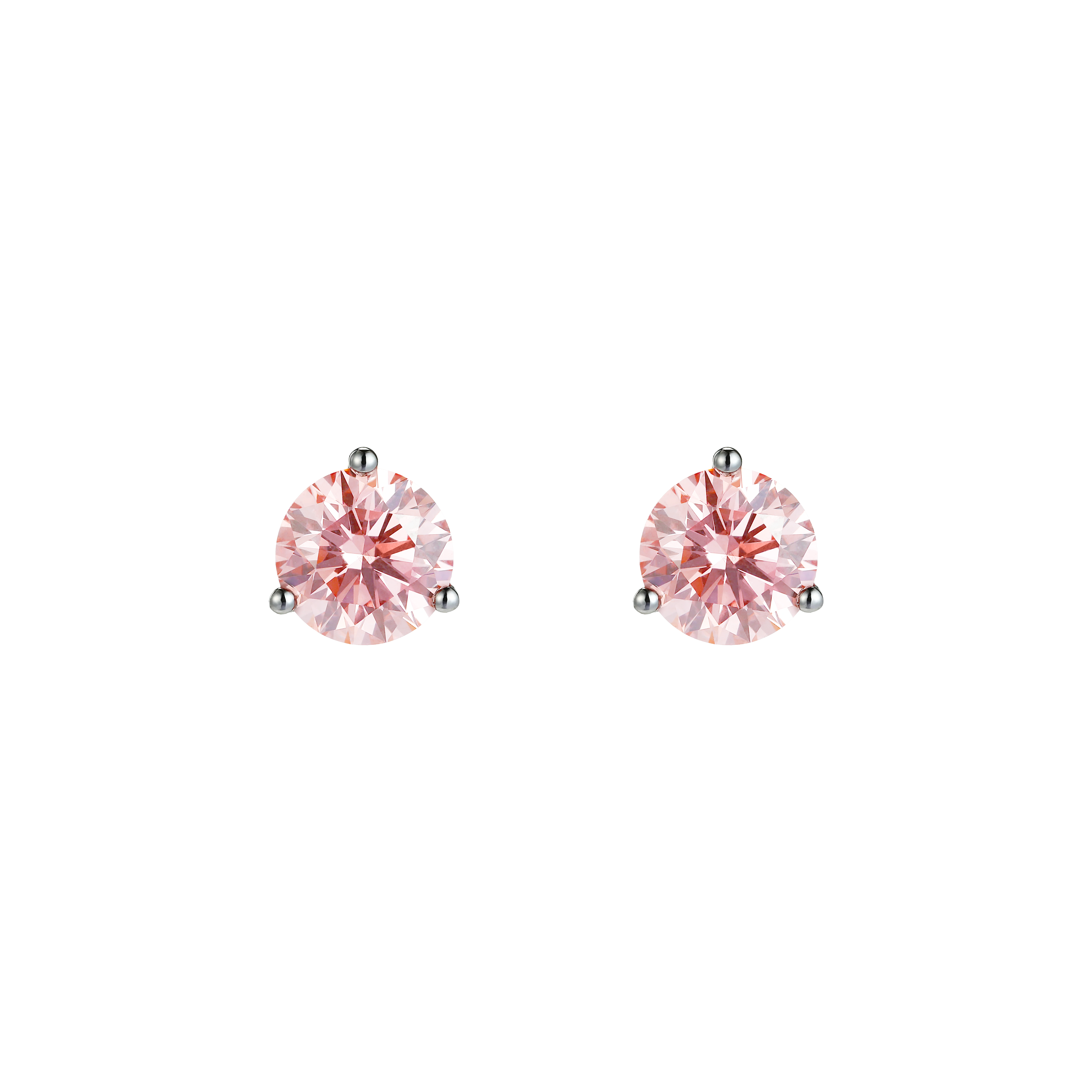 Round brilliant flatback earrings - Pink Diamond Flatback Earrings - The Future Rocks - 1