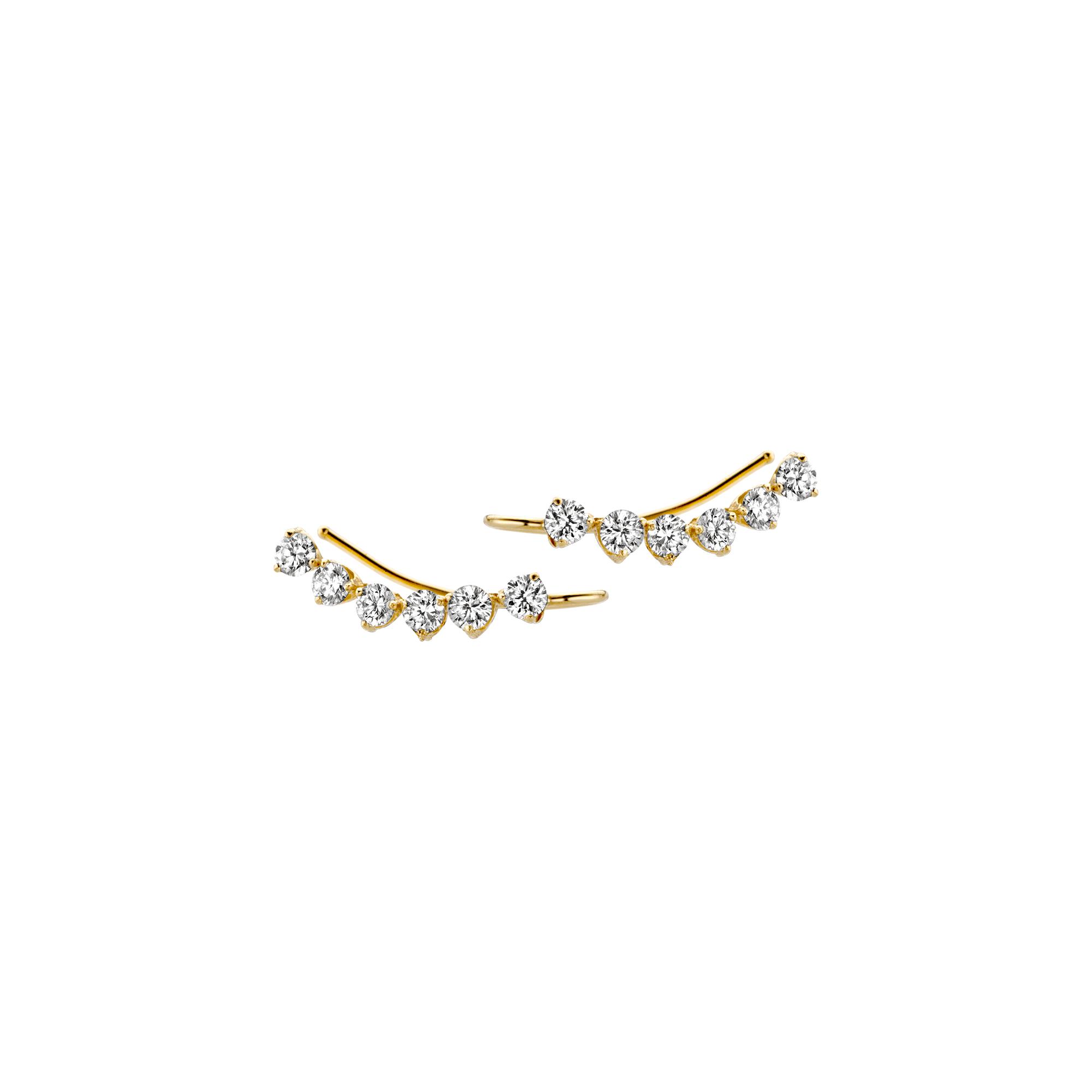Pulsar climber earrings - Pulsar 18K Gold Lab-Grown Diamond Climber Earrings - The Future Rocks - 1