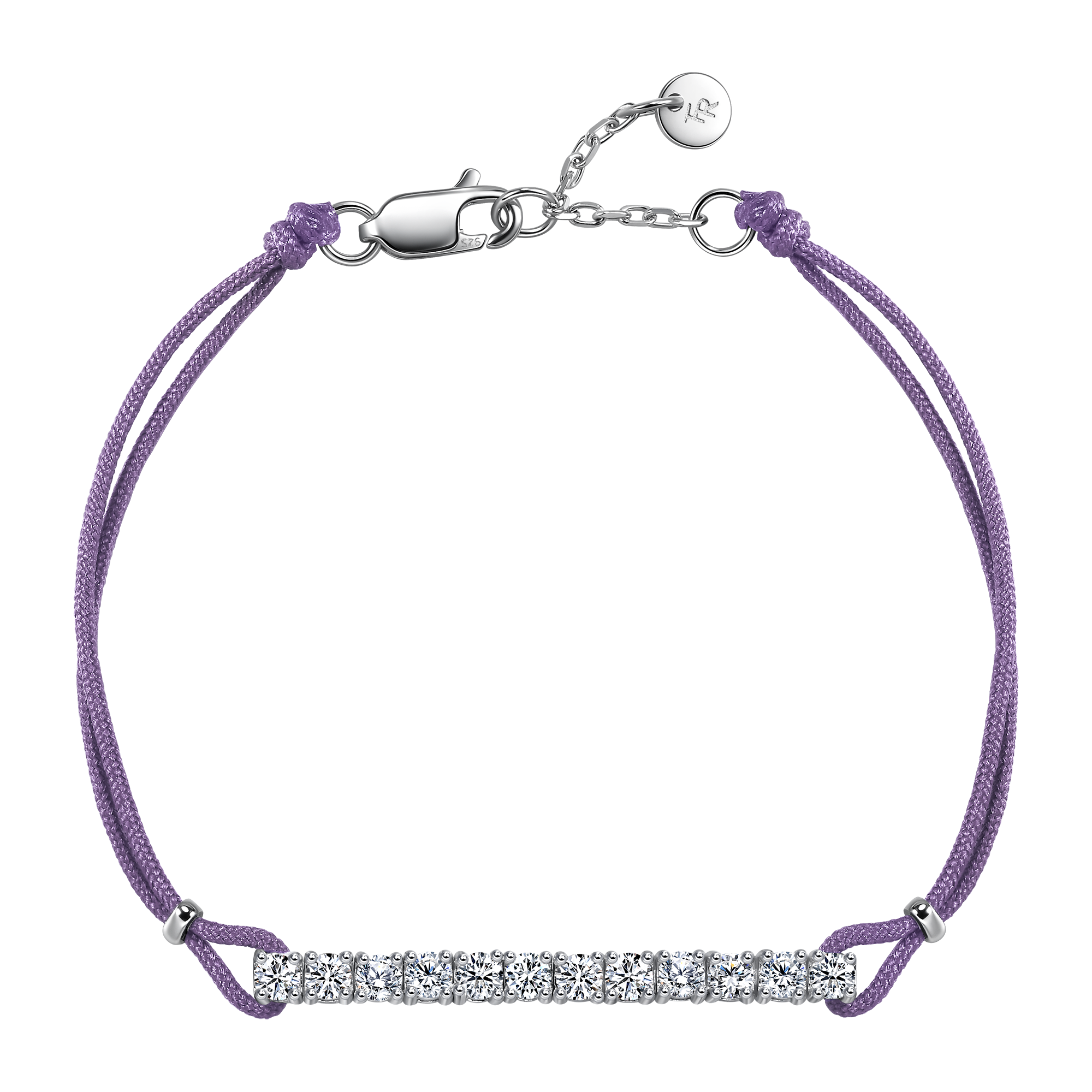 Pavé purple cord bracelet 0.6ct - Diamond Bracelet - Purple Cord Bracelet - The Future Rocks - 2