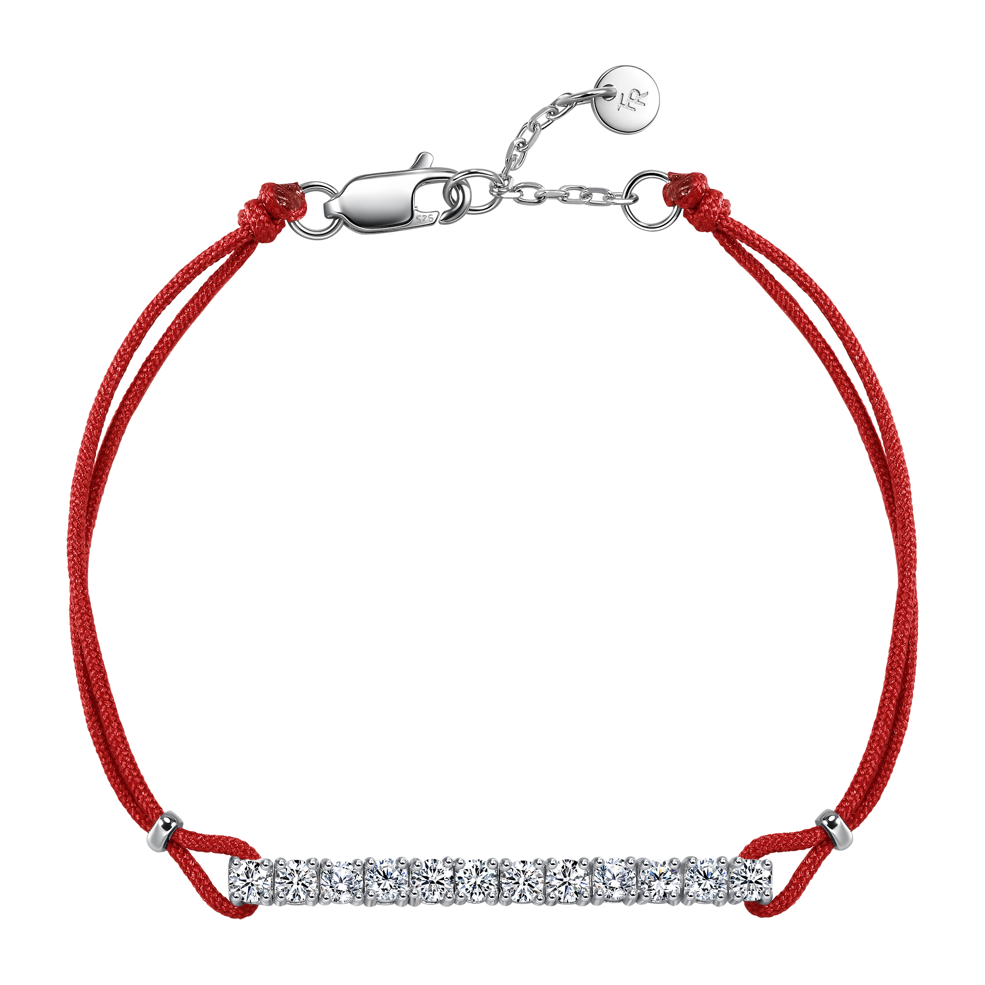Pavé red cord bracelet 0.6ct - Diamond Bracelet - Red Cord Bracelet - The Future Rocks - 2