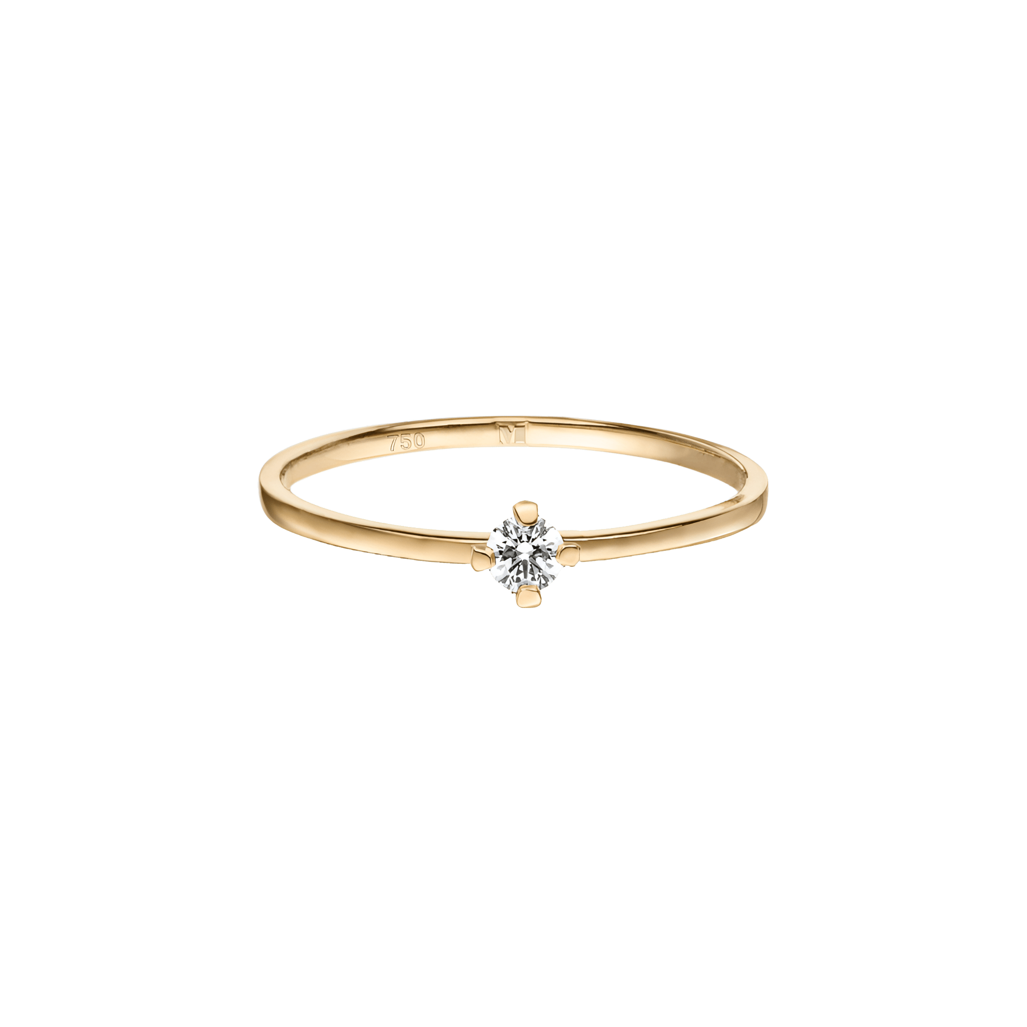 ReMind mini solitaire ring - ReMind 18K Gold Lab-Grown Diamond Mini Solitaire Ring - The Future Rocks - 1