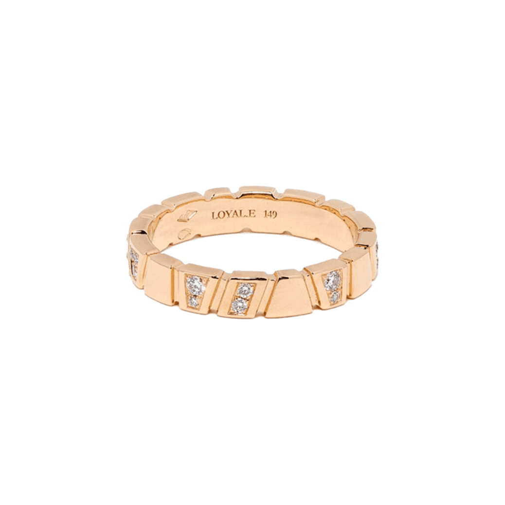 Ride+love semi-pavée ring - Semi-Pavé Gold Band Ring - The Future Rocks - 1