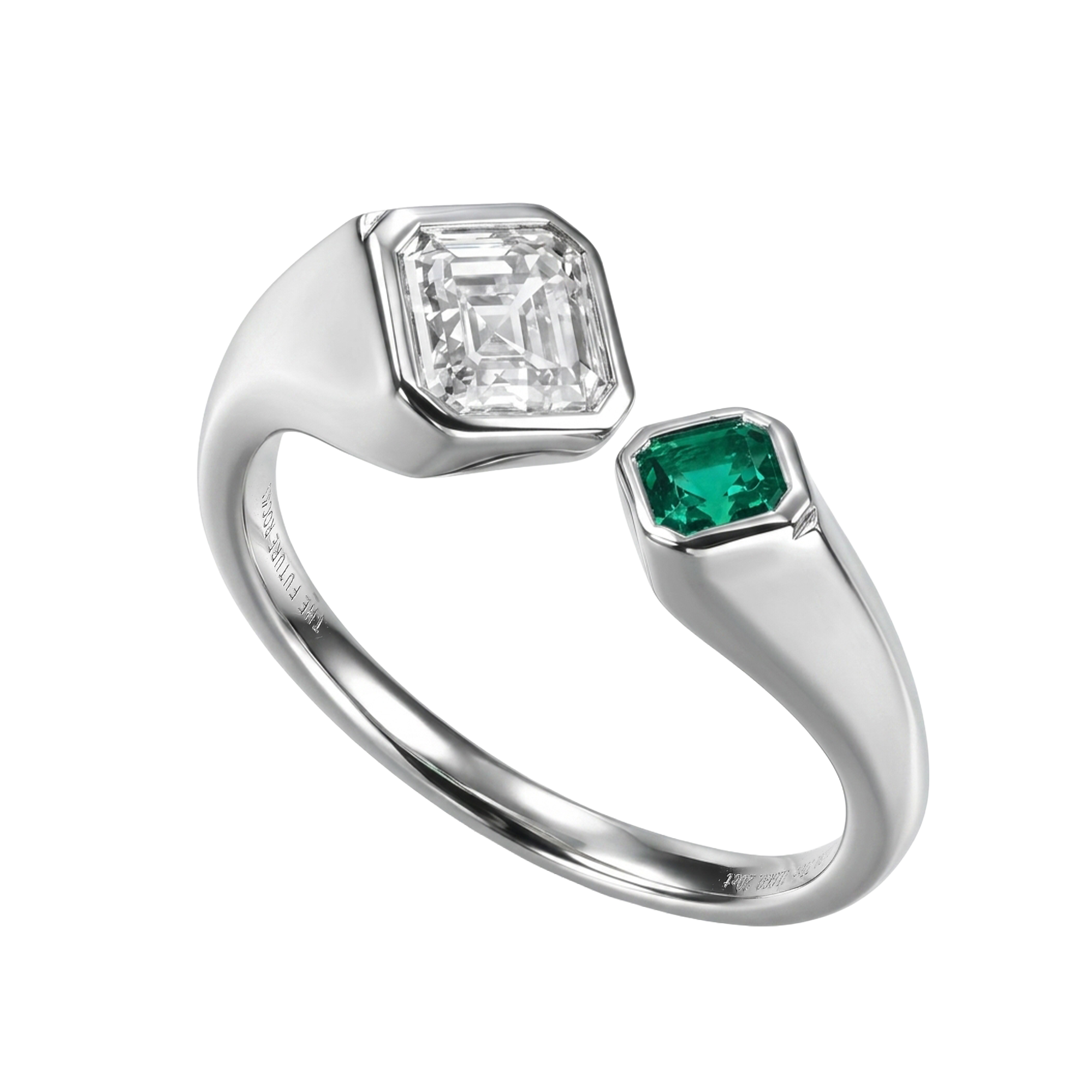 Double nova ring with lgd and emerald - Double nova ring with lgd and emerald - The Future Rocks - 1