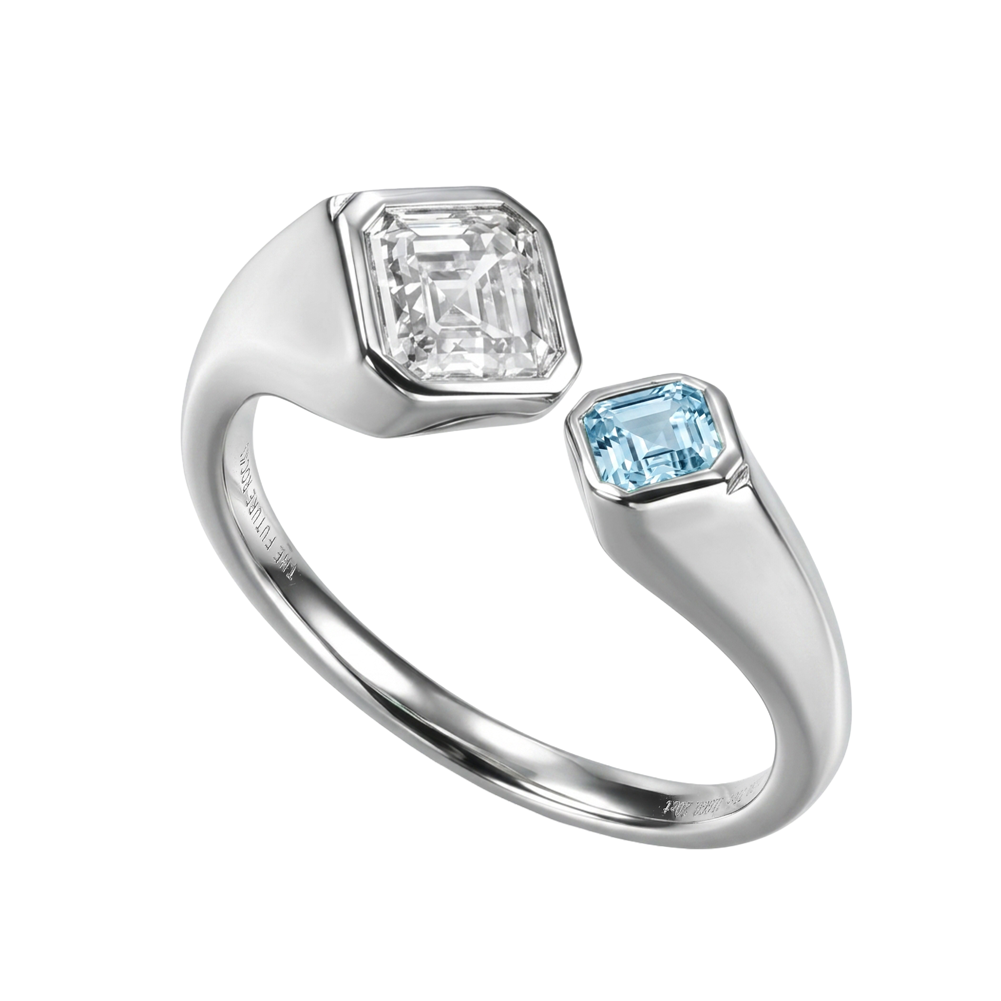 Double nova ring with lgd and aquamarine - Double nova ring with lgd and aquamarine - The Future Rocks - 1