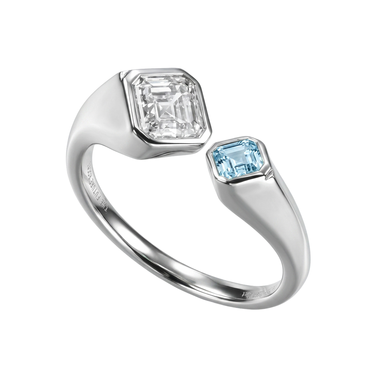 Double nova ring with lgd and aquamarine - Double nova ring with lgd and aquamarine - The Future Rocks - 1