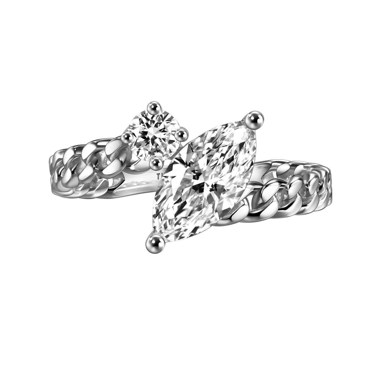 Clara curb-link ring - Curb-Link Lab Diamond Ring - The Future Rocks - 1