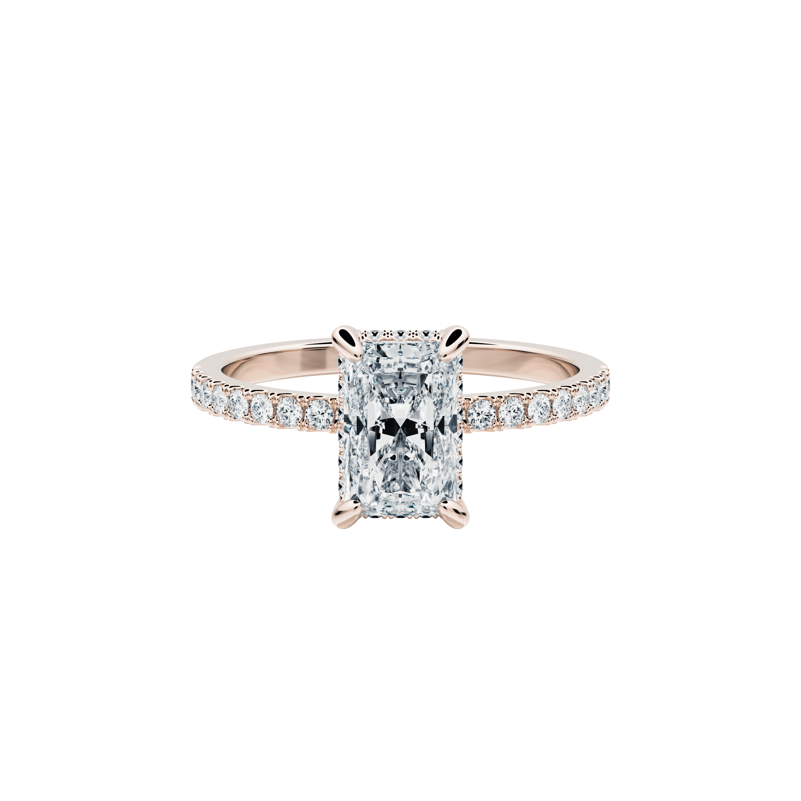 Diana ring - Radiant Cut Lab-Grown Diamond Solitaire Pavé Ring - The Future Rocks - 1