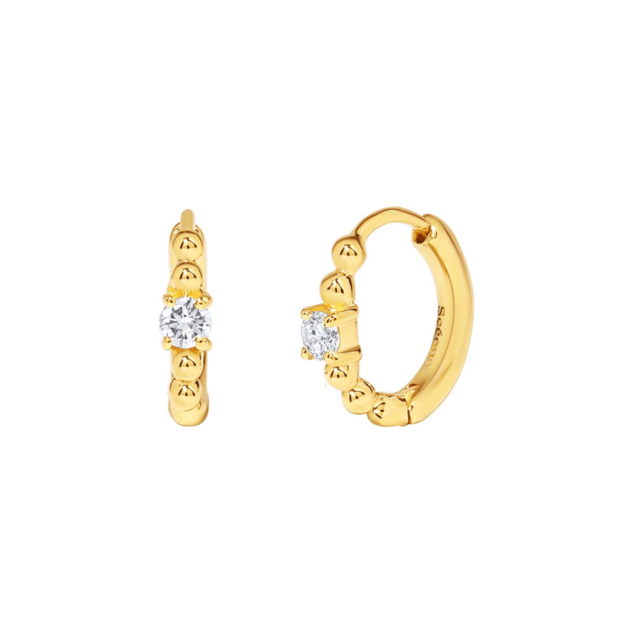 Roucou hoop earrings - Roucou Gold Beaded Hoop Earrings - The Future Rocks - 1