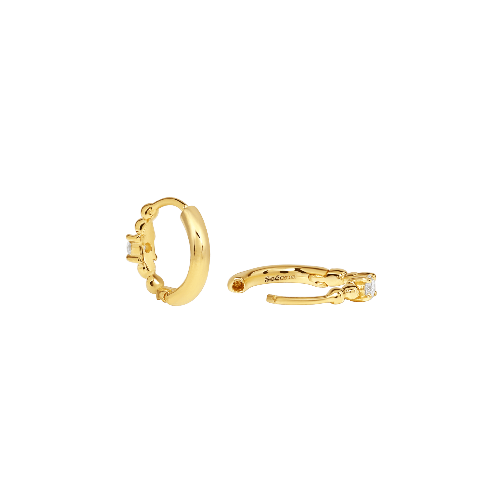 Roucou hoop earrings - Roucou Gold Beaded Hoop Earrings - The Future Rocks - 3