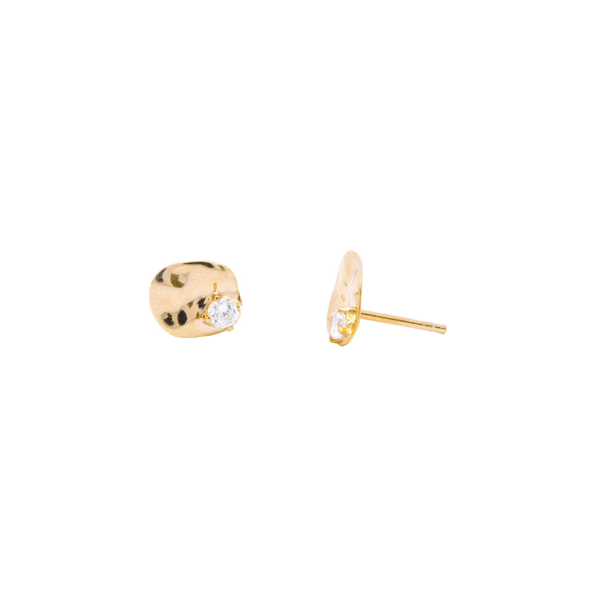 Salouen stud earrings - 18K Yellow Gold Stud Earrings - The Future Rocks - 1