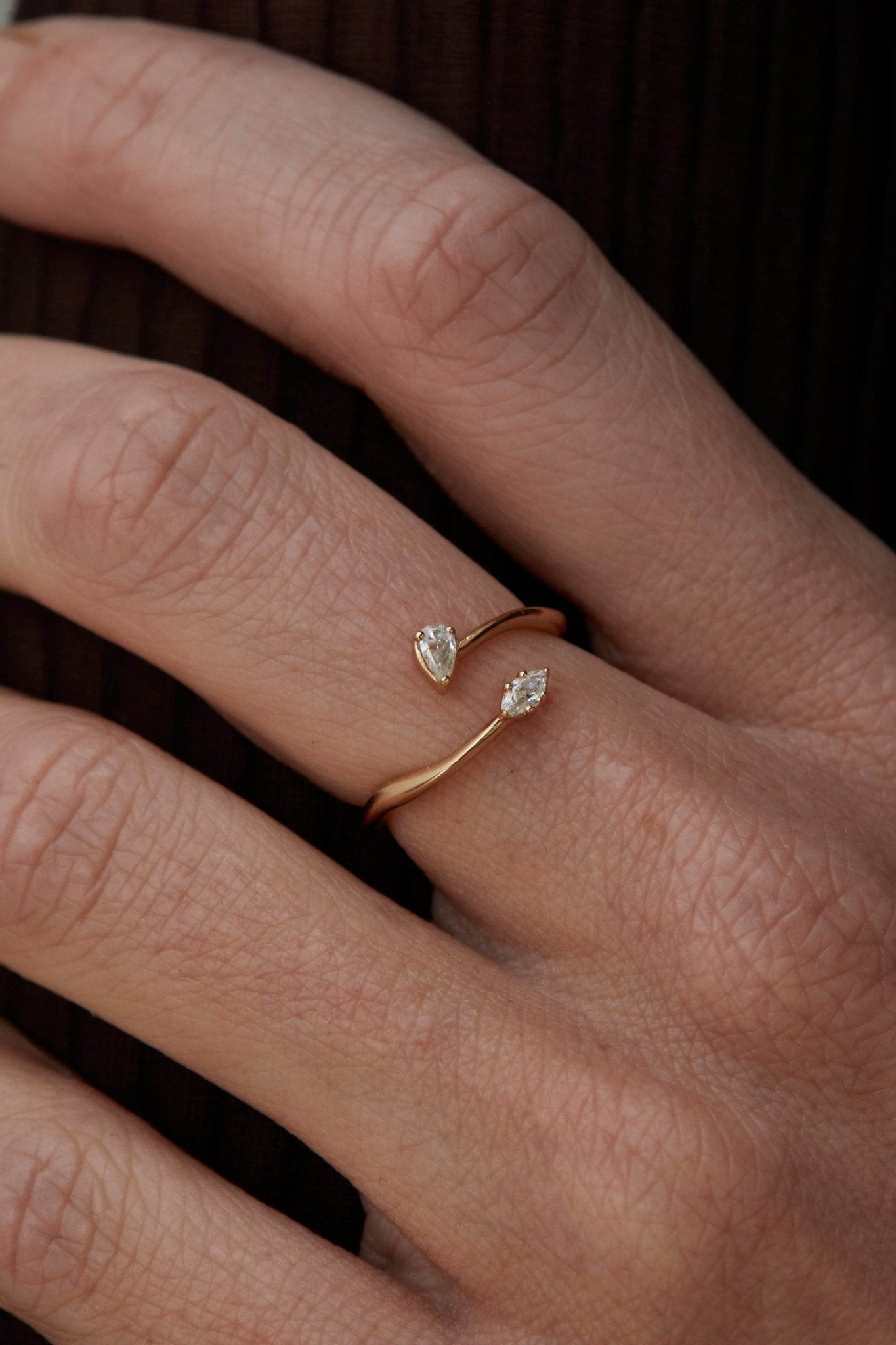 Sempre ring - 14K Gold Lab-Grown Diamond Sempre Cuff Ring - The Future Rocks - 3