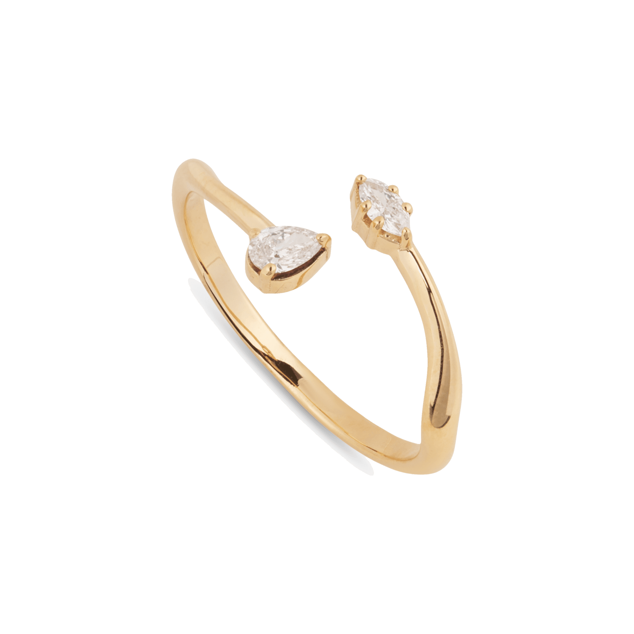 Sempre ring - 14K Gold Lab-Grown Diamond Sempre Cuff Ring -  The Future Rocks -    1