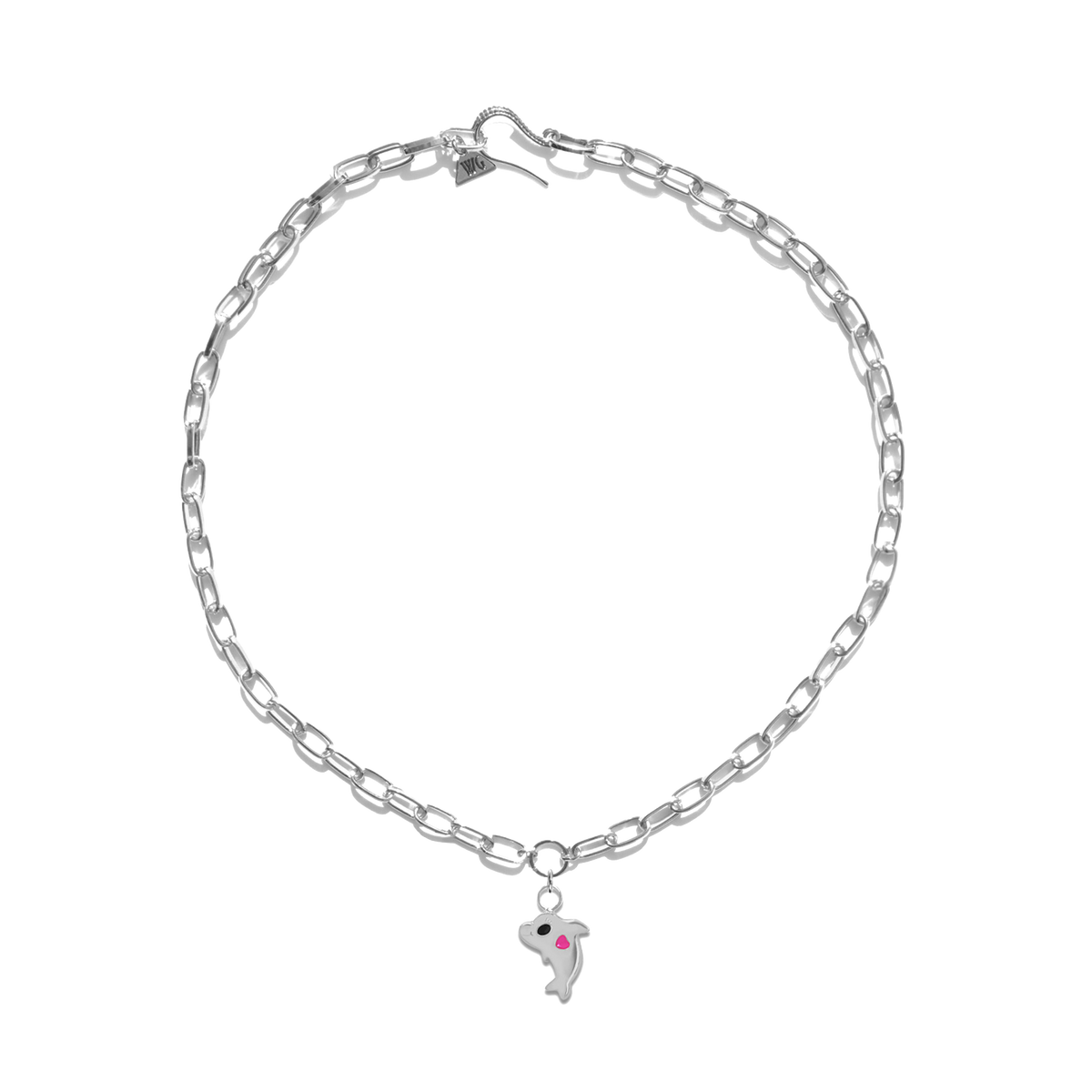 Silver happy dolphin necklace - Silver Dolphin Pendant Necklace - The Future Rocks - 1