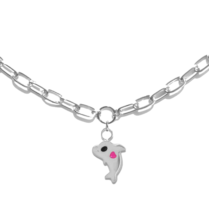 Silver happy dolphin necklace - Silver Dolphin Pendant Necklace - The Future Rocks - 2