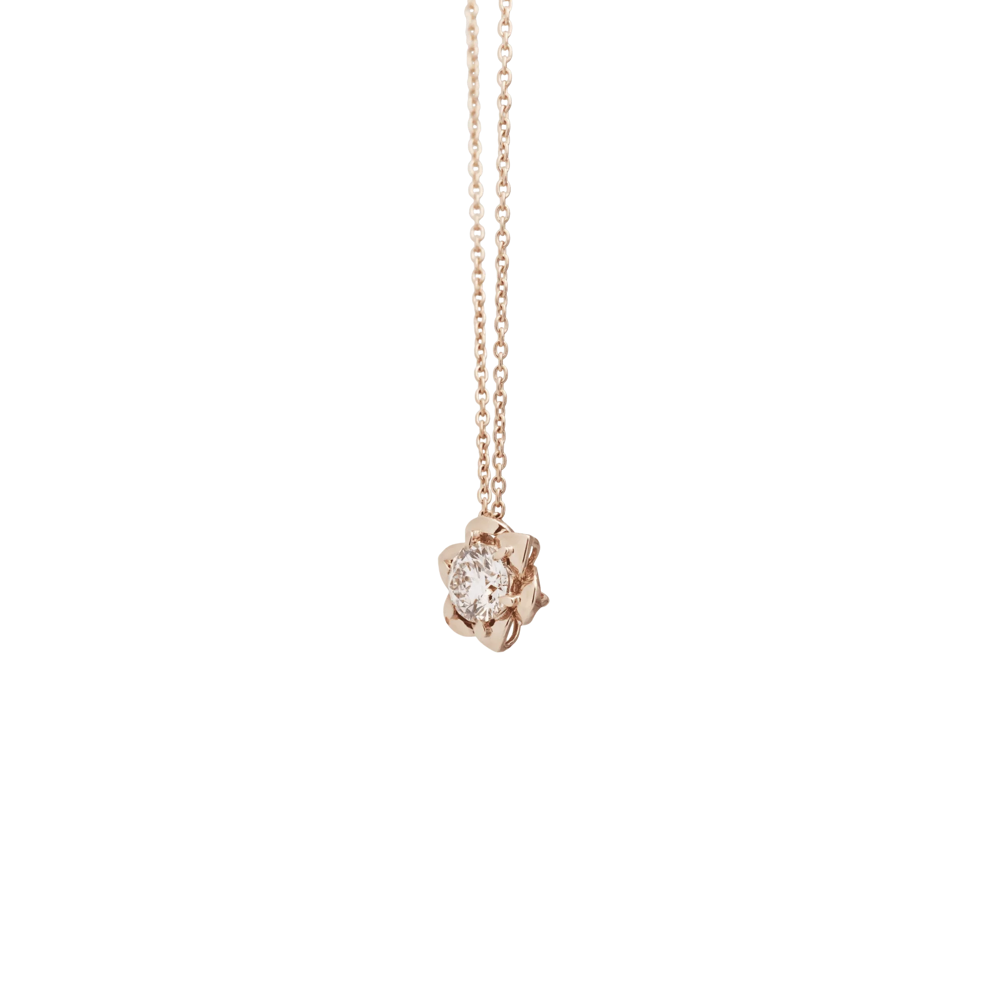 Solaris necklace - 18K Rose Gold Diamond Solitaire Pendant Necklace - The Future Rocks - 4