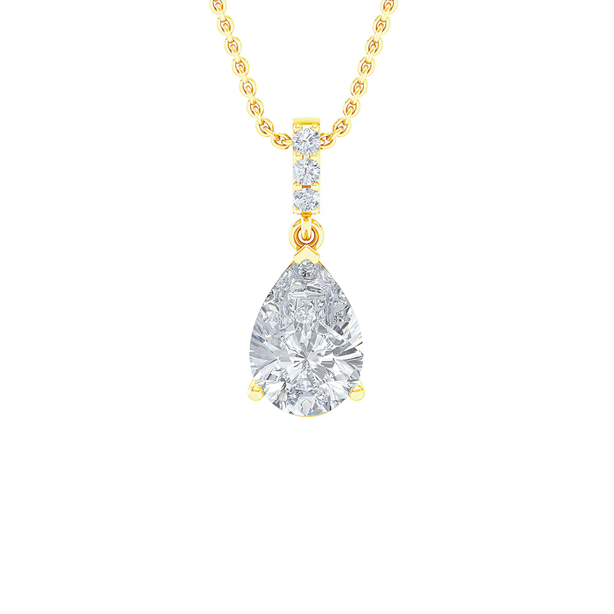 Solitaire pendant necklace - 2 Carat Pear Diamond Solitaire Pendant Necklace - The Future Rocks - 1