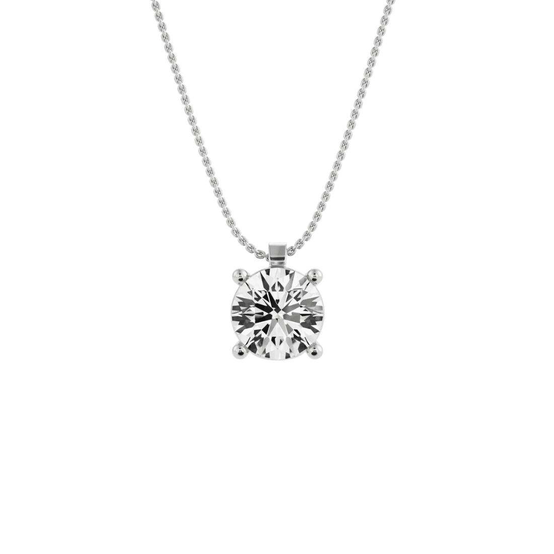 Sumin claw pendant necklace - Round Diamond Solitaire Pendant - The Future Rocks - 2