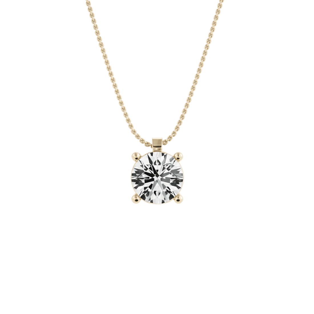 Sumin claw pendant necklace - Round Diamond Solitaire Pendant -  The Future Rocks -    1