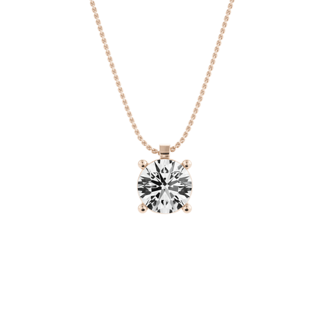 Sumin claw pendant necklace - Round Diamond Solitaire Pendant - The Future Rocks - 3