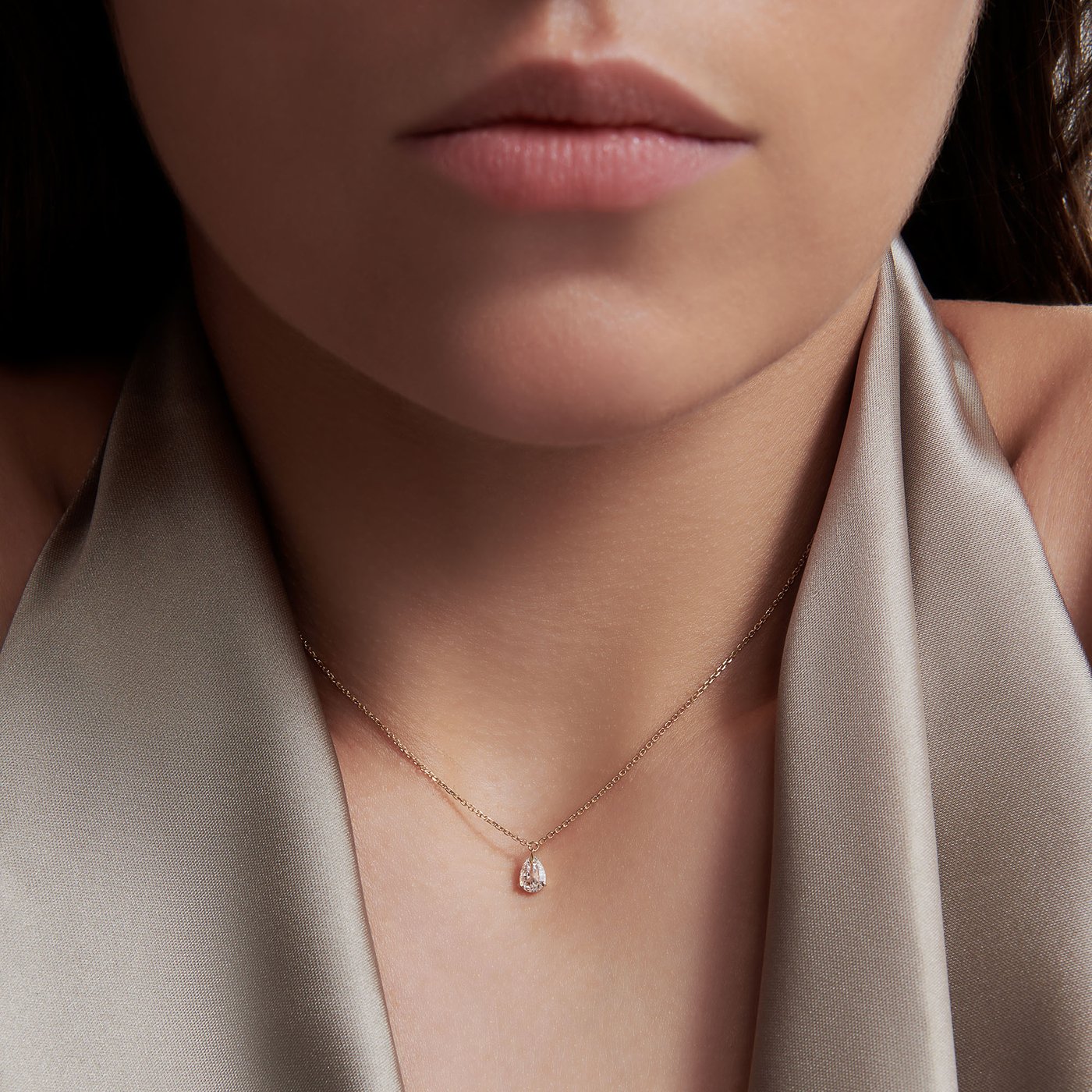 Tear drop diamond pendant necklace - Tear Drop Diamond Pendant Necklace - The Future Rocks - 2