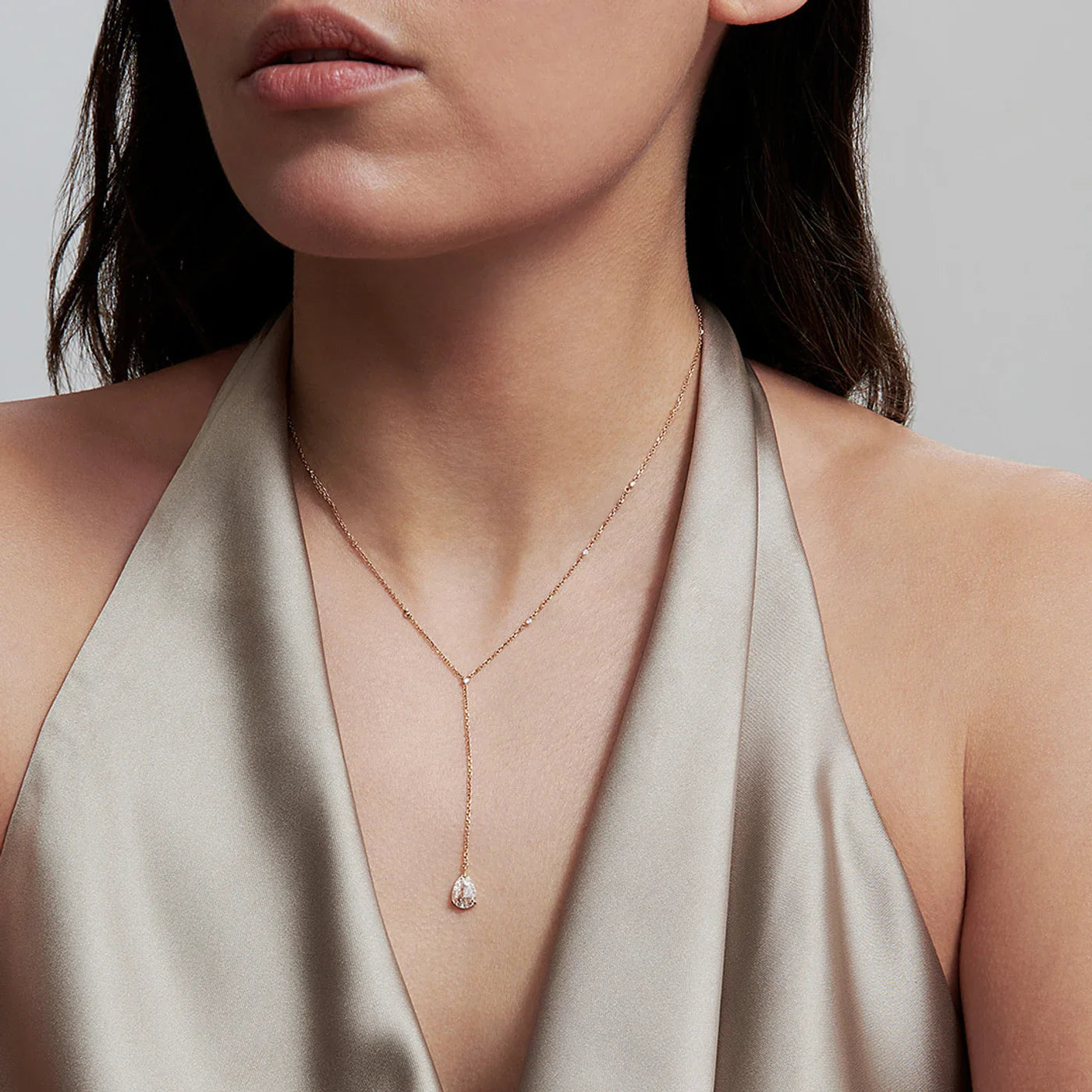 Tear lariat necklace - Tear Drop Diamond Lariat Necklace - The Future Rocks - 2