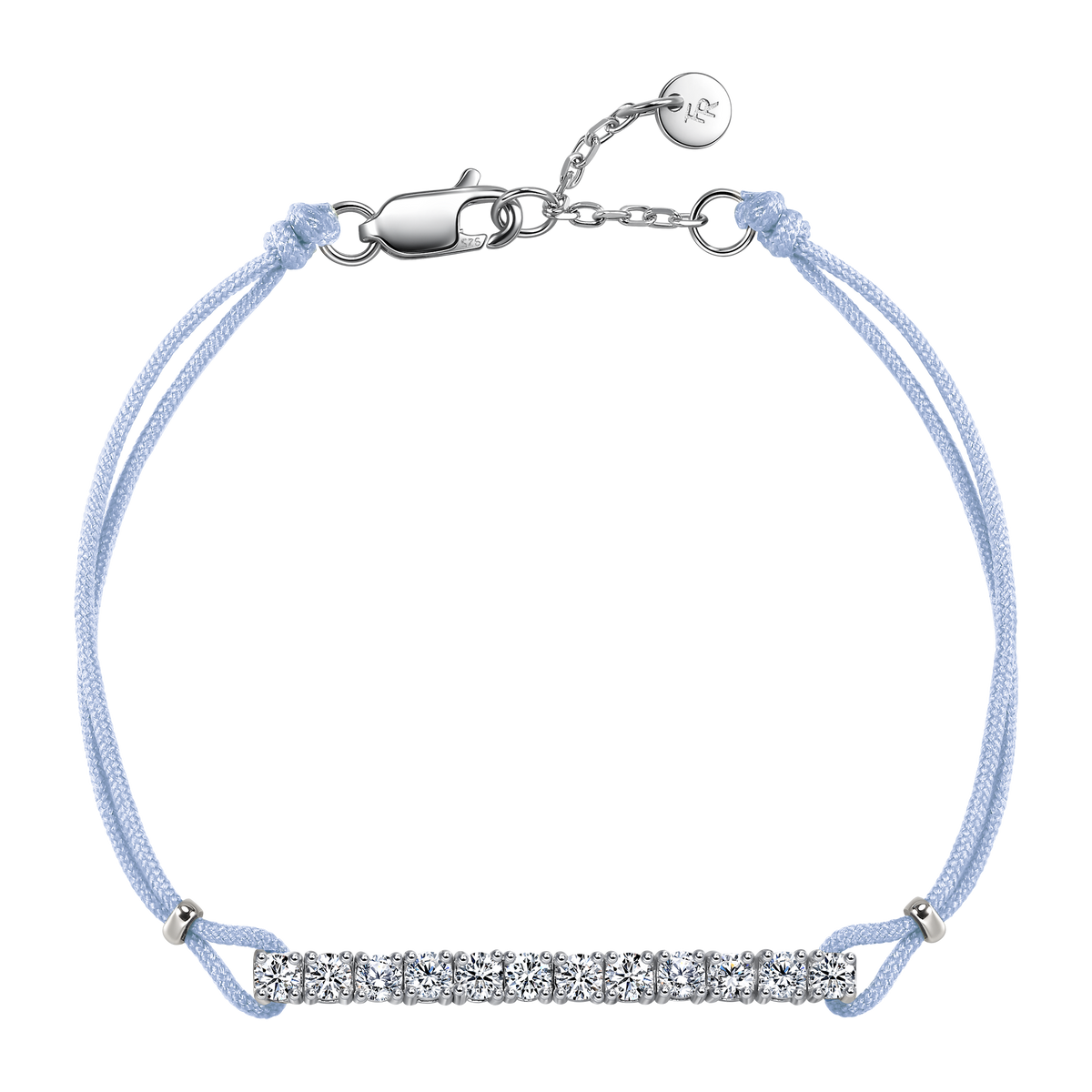 Pavé light blue cord bracelet 0.6ct - Diamond Bracelet - Blue Cord Bracelet - The Future Rocks - 2