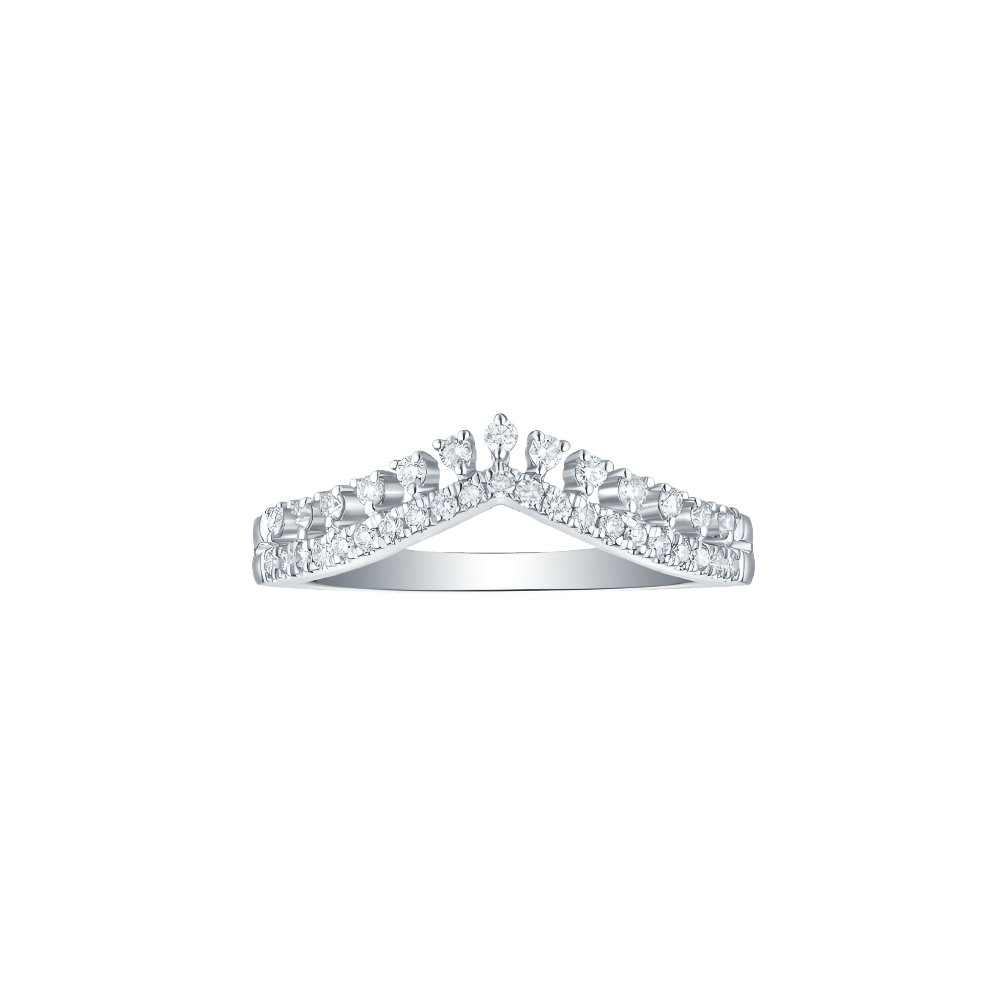 Tiara ring - 14K White Gold Lab-Grown Diamond Tiara Ring - The Future Rocks - 1