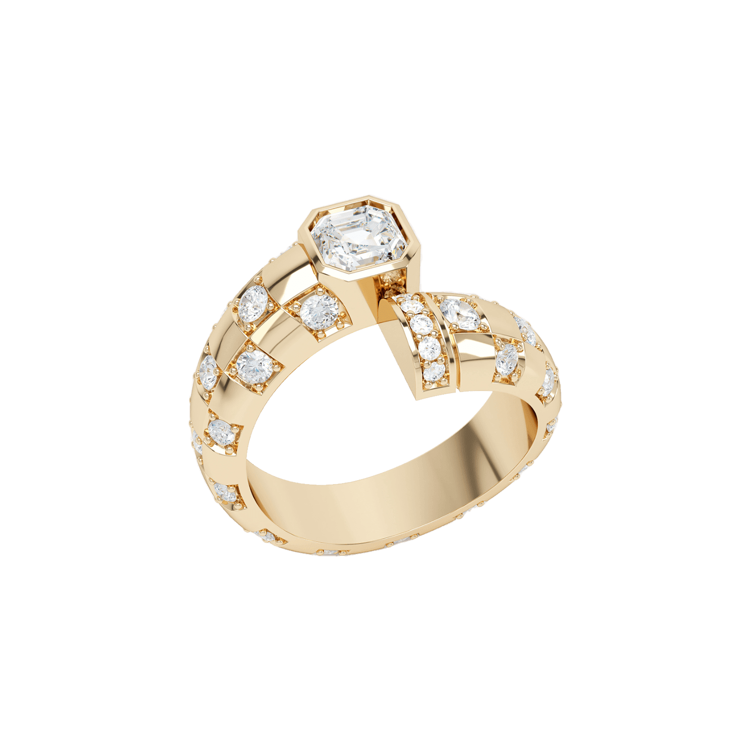 Toi et moi checkerboard asscher ring - Toi et Moi Checkerboard Asscher Diamond Ring - The Future Rocks - 1