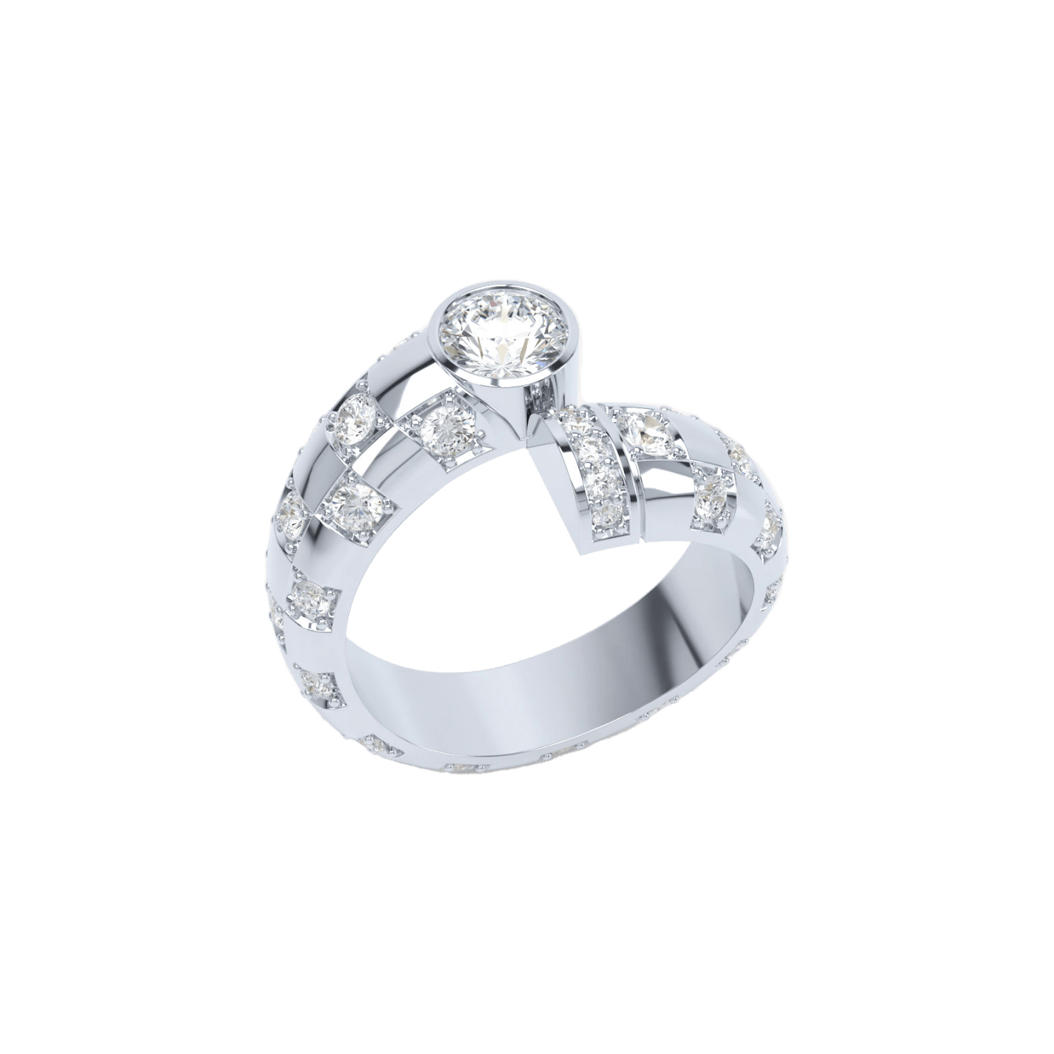 Toi et moi checkerboard brilliant ring - Toi et Moi Checkerboard Brilliant Diamond Ring - The Future Rocks - 3