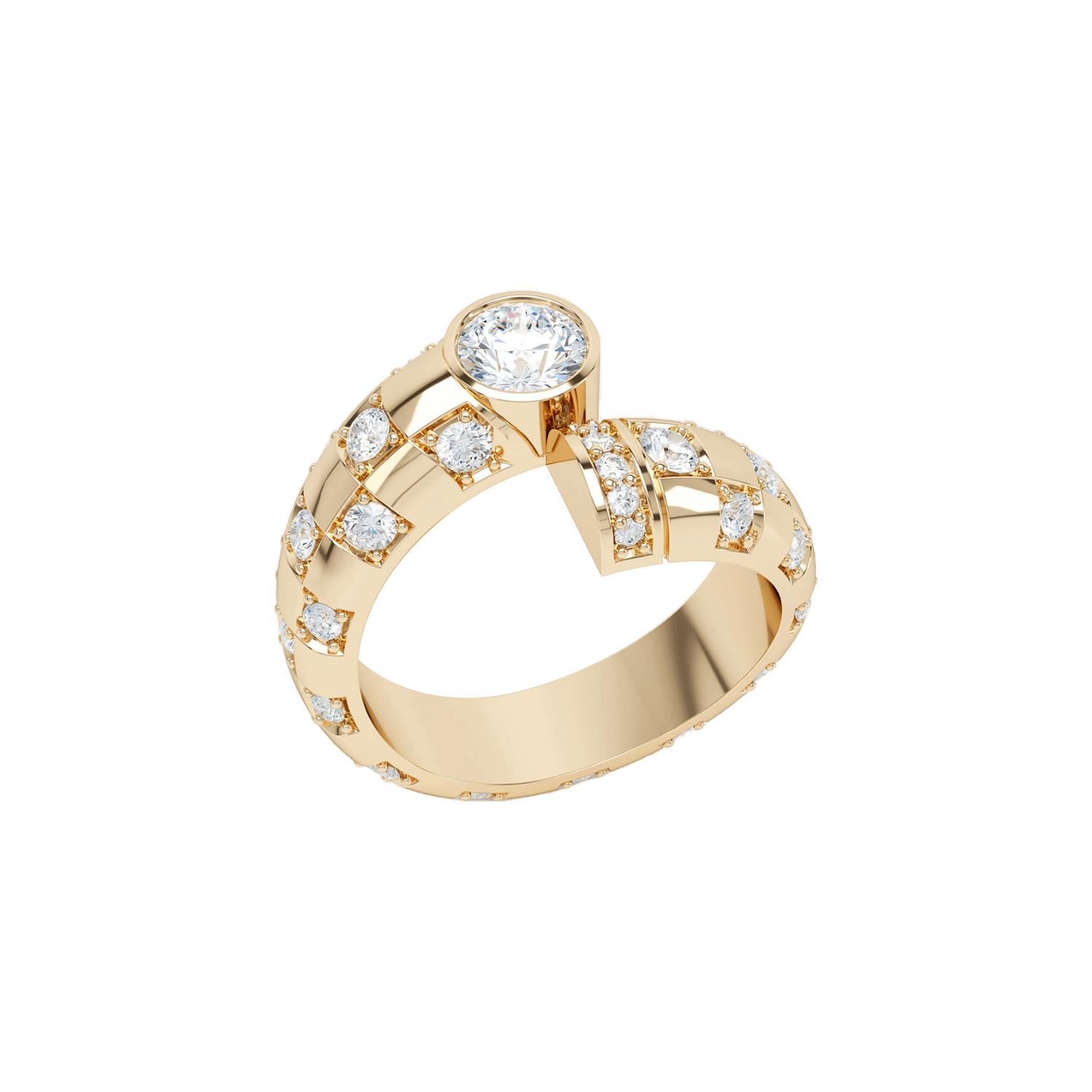 Toi et moi checkerboard brilliant ring - Toi et Moi Checkerboard Brilliant Diamond Ring - The Future Rocks - 1