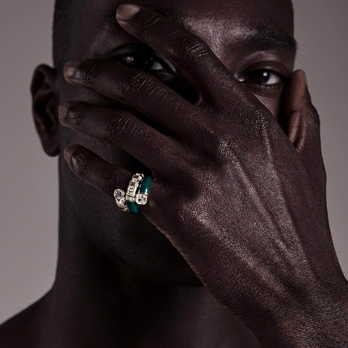 Toi et moi green enamel asscher ring - Toi et Moi Green Enamel Asscher Diamond Ring - The Future Rocks - 5