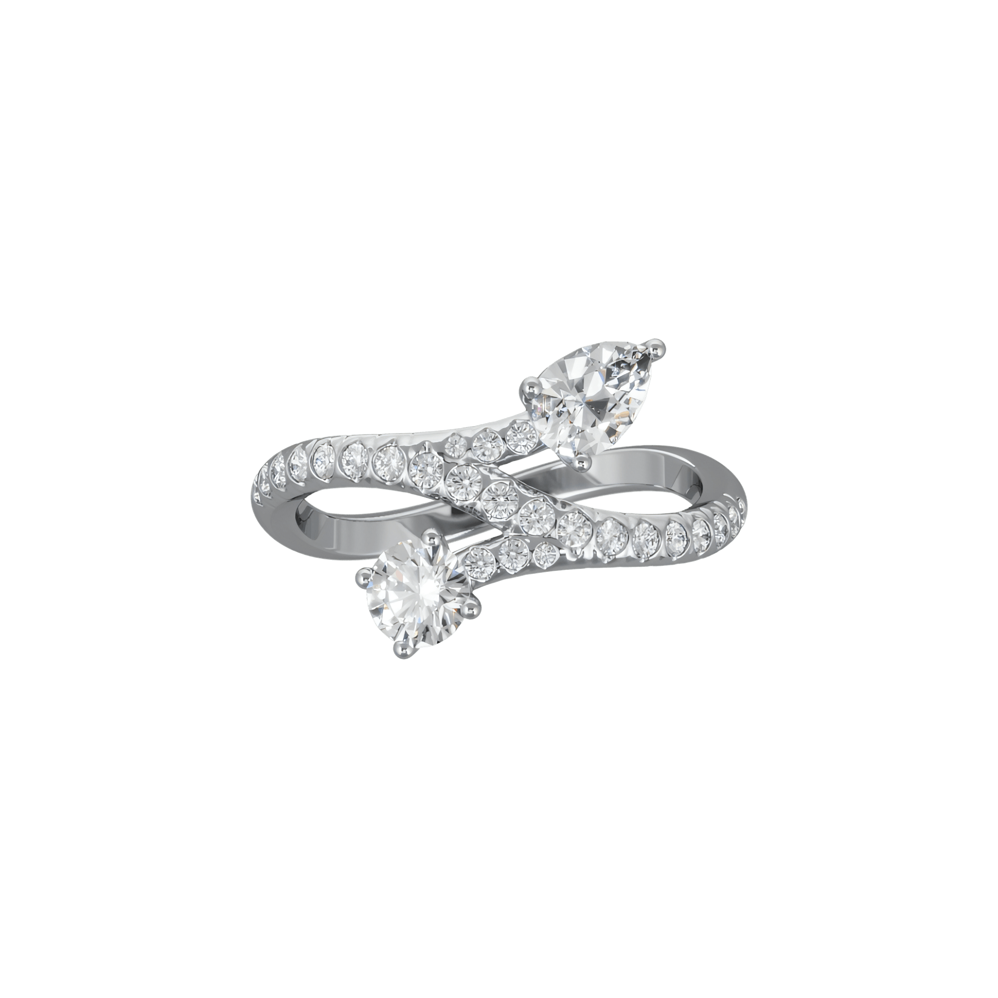 Toi+Moi toujours pavée ring - Toi et Moi Toujours Diamond Pavé Ring - The Future Rocks - 1