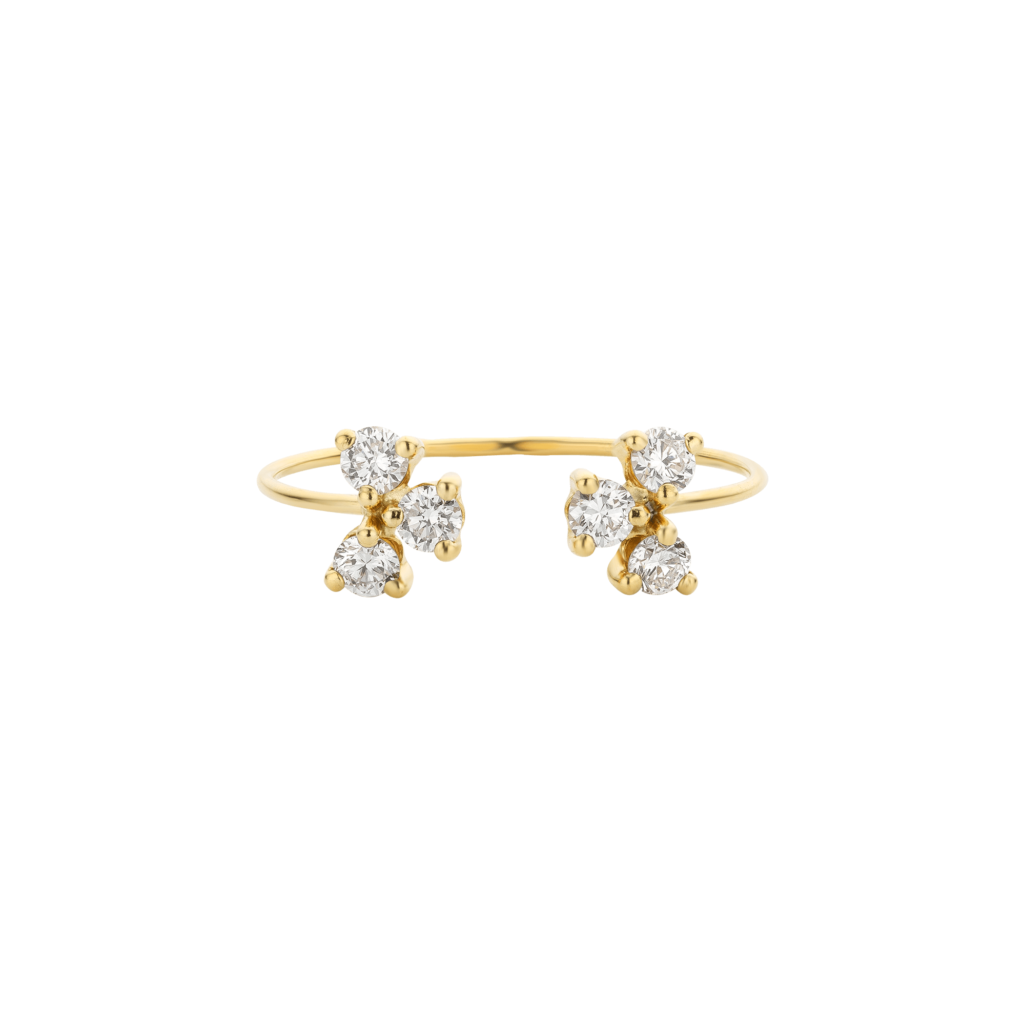 Twin heavenly ring - Lab-Grown Diamond Open Cluster Ring - The Future Rocks - 1
