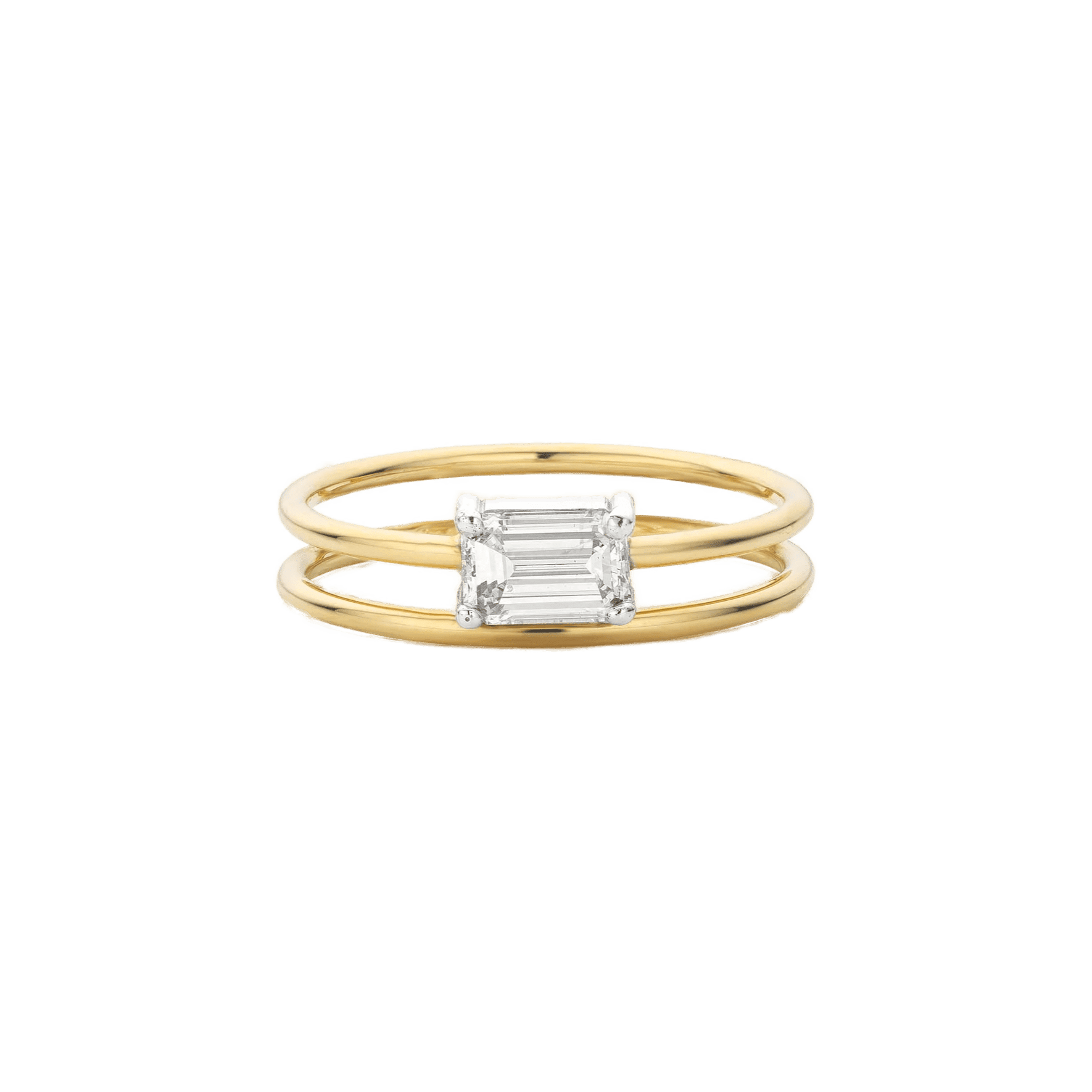 Vibration ring - Half Carat Emerald Cut Diamond Vibration Ring - The Future Rocks - 1
