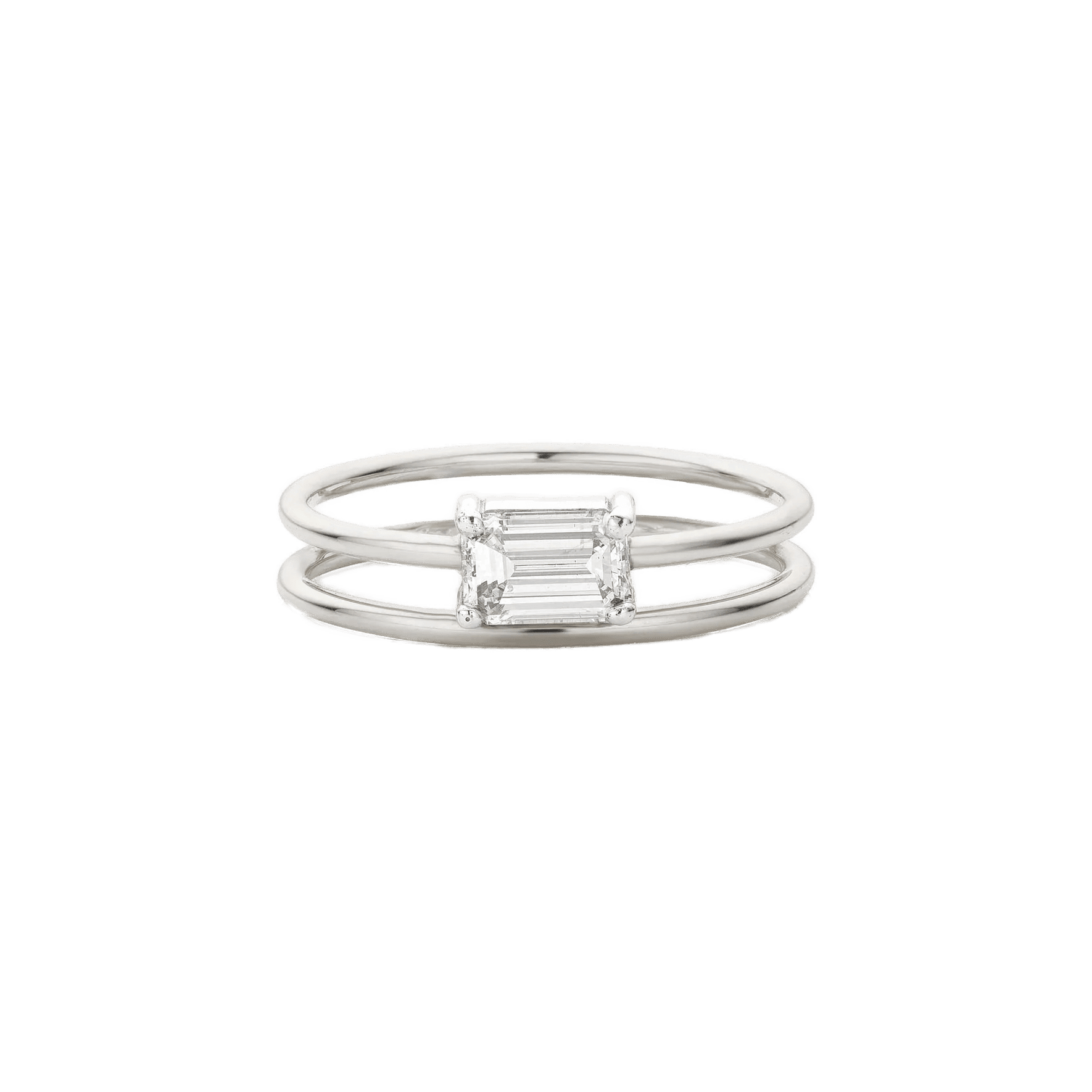 Vibration ring - Half Carat Emerald Cut Diamond Vibration Ring - The Future Rocks - 2
