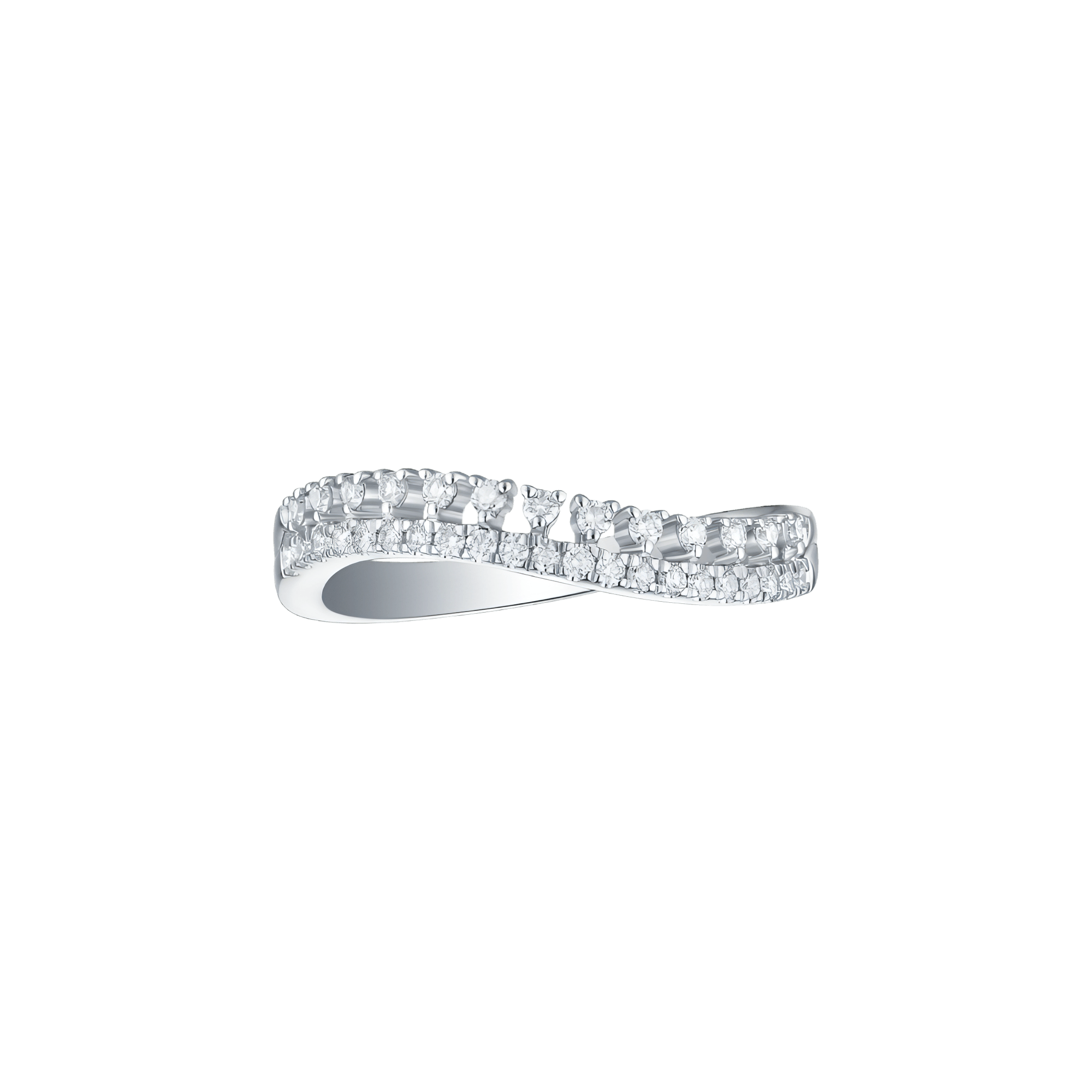 Wavy band - 14K White Gold Lab-Grown Diamond Wavy Band Ring - The Future Rocks - 1