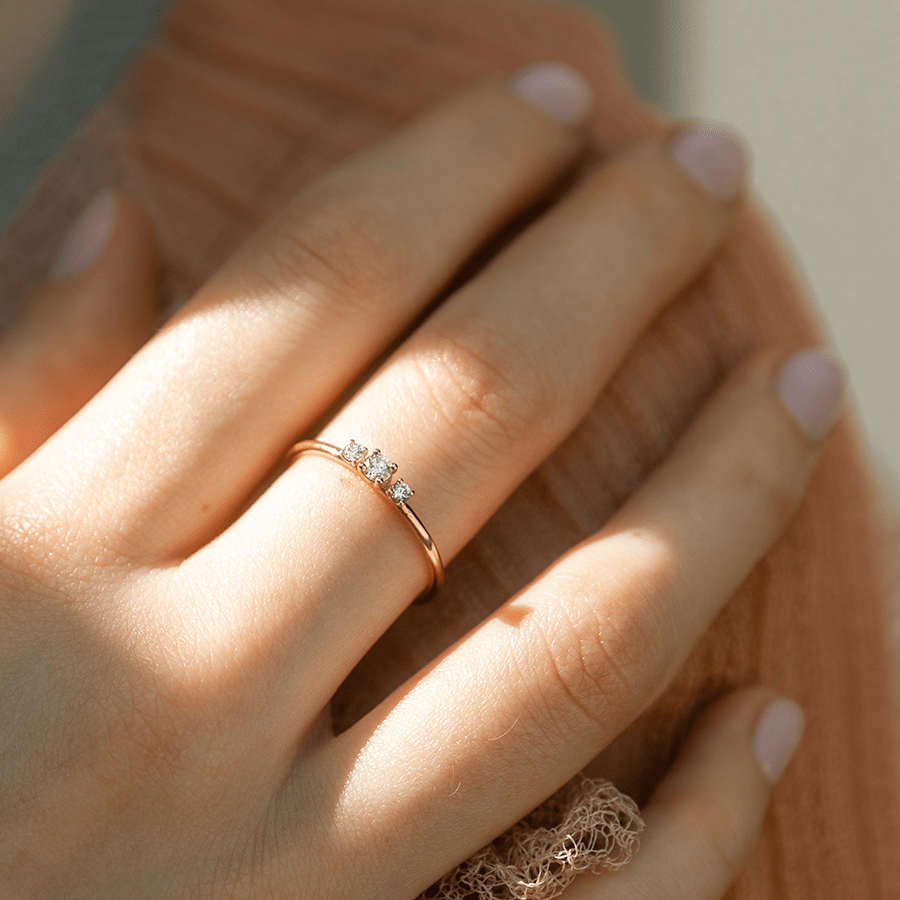 Wilderness trilogie ring - Lab-Grown Diamond Trilogie Ring - The Future Rocks - 6