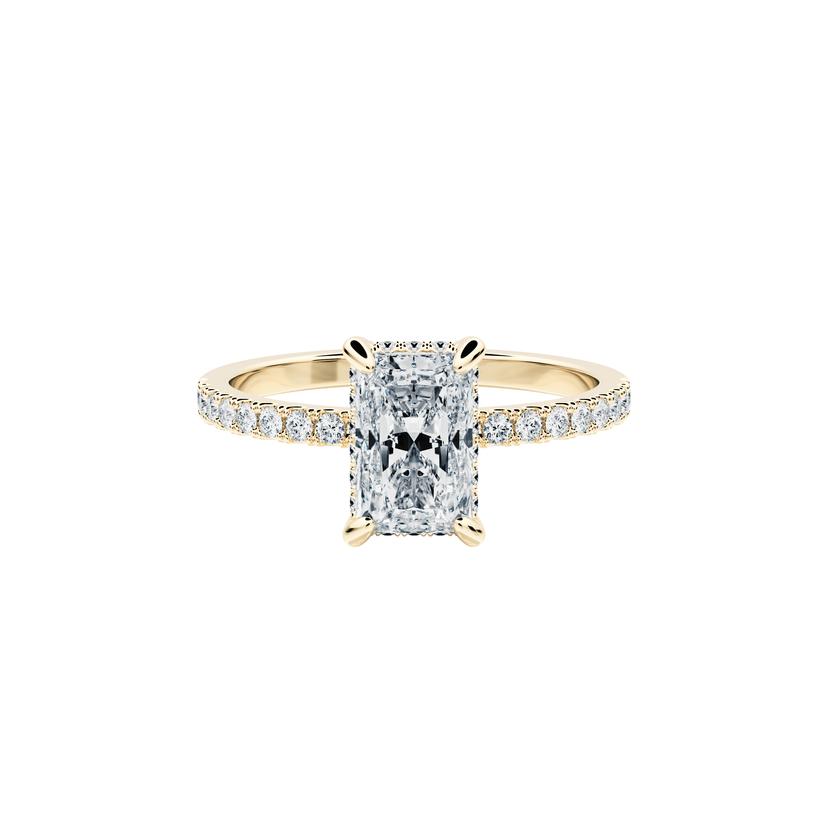 Diana ring - Radiant Cut Lab-Grown Diamond Solitaire Pavé Ring - The Future Rocks - 5