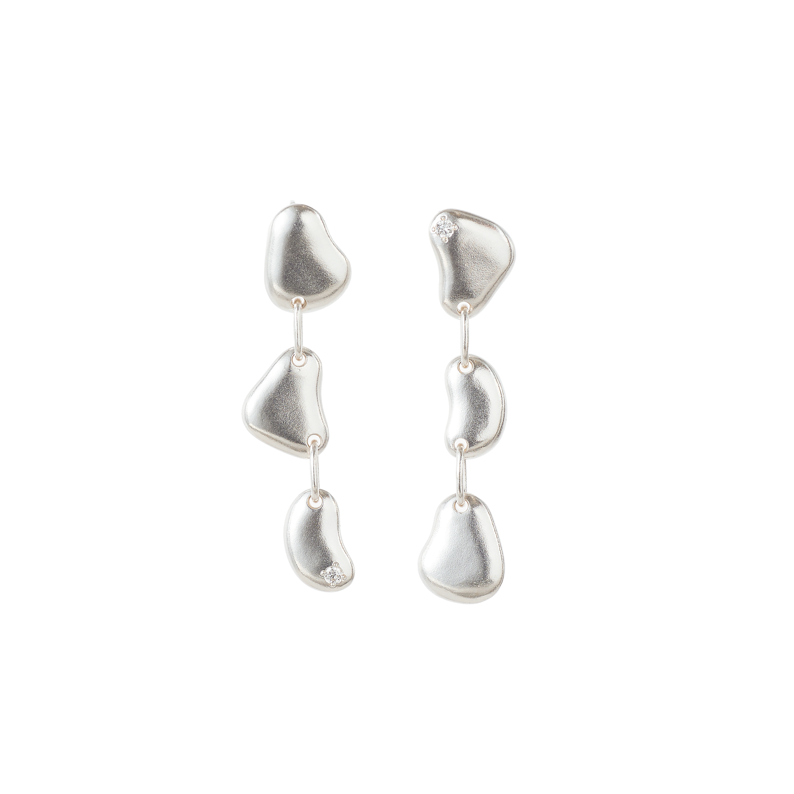  Water asymmetry earrings - Water Asymmetry Sterling Silver Earrings -  The Future Rocks -    1 