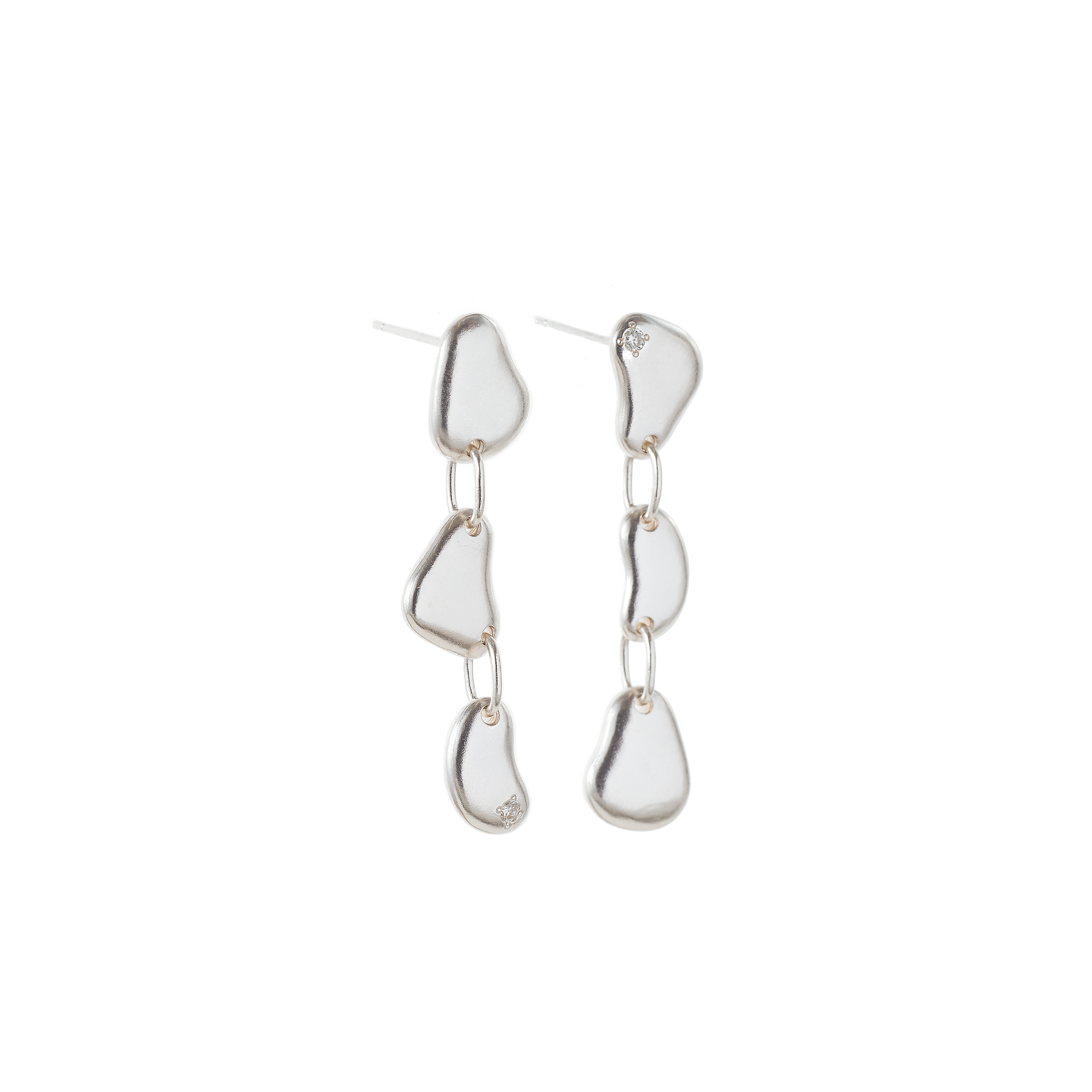 Water asymmetry earrings - Water Asymmetry Sterling Silver Earrings -  The Future Rocks -    3
