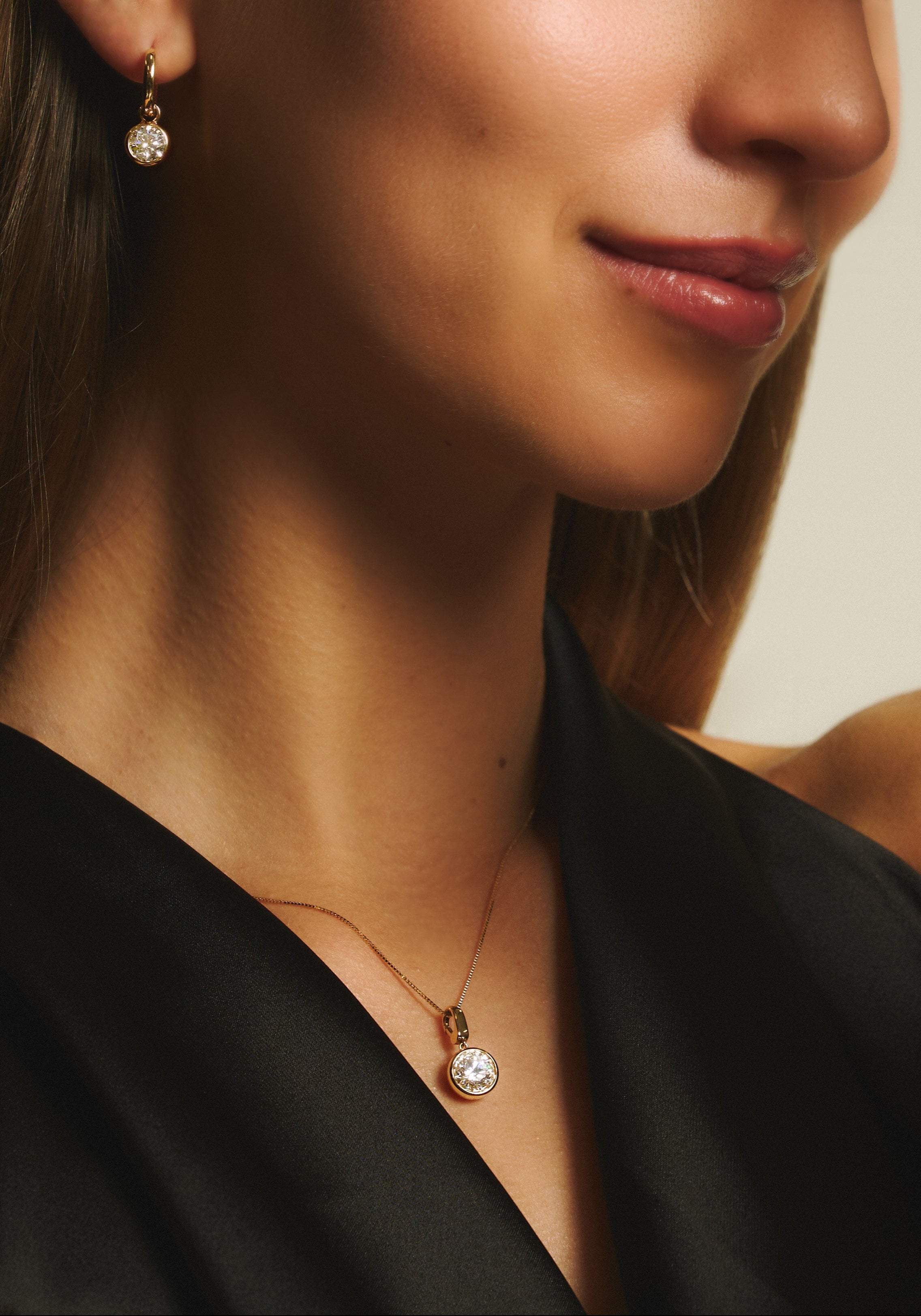 Bubble pendant 1.5ct with necklace