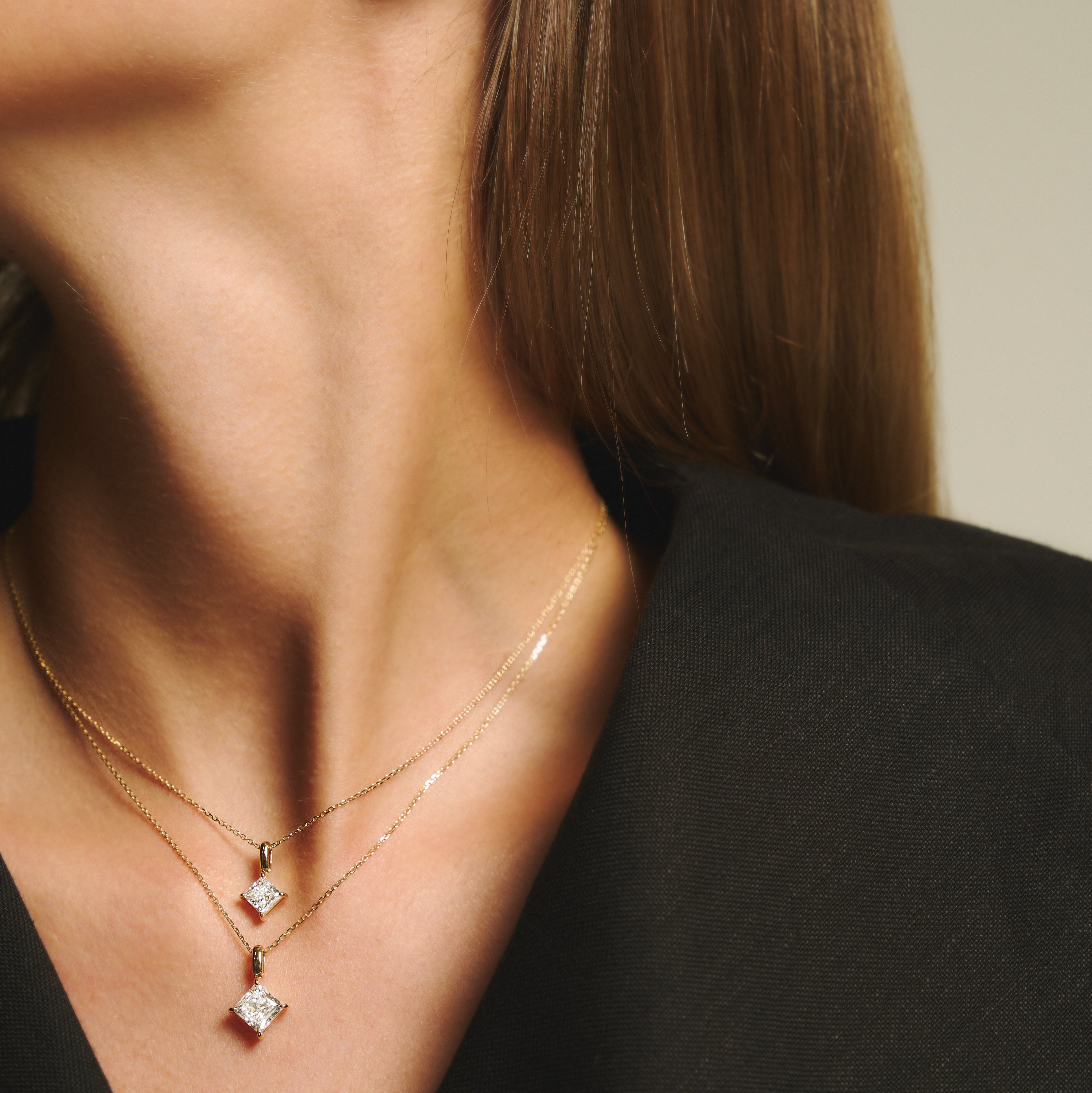 Mercury solitaire bale necklace 2ct -  2ct Princess Cut Lab-Grown Diamond Solitaire Pendant -  The Future Rocks -    4